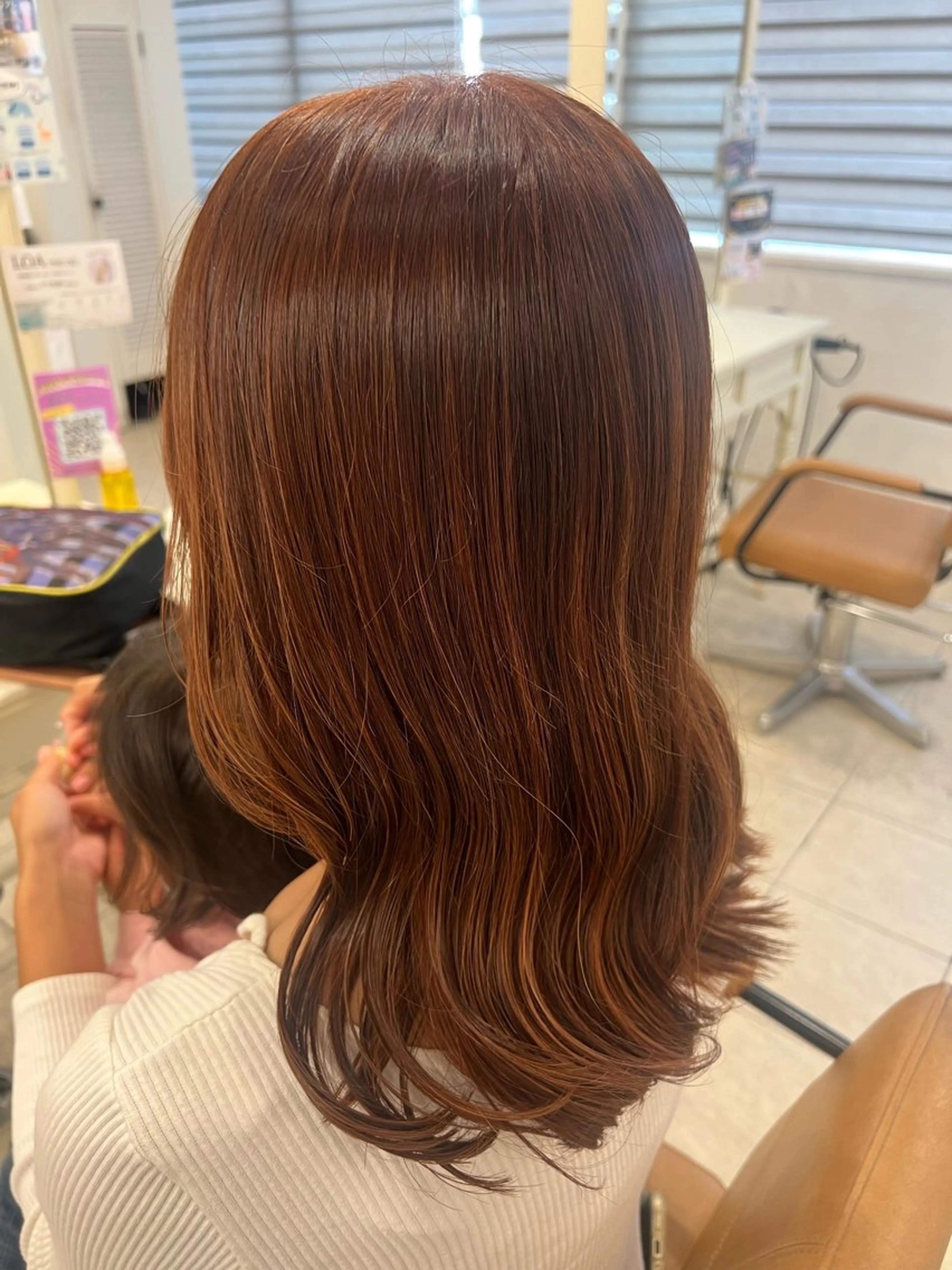 ミディアム カラー ブラウンカラー オレンジ オレンジブラウン 🫧うる艶ヘアー🫧 Yukaのヘアスタイル