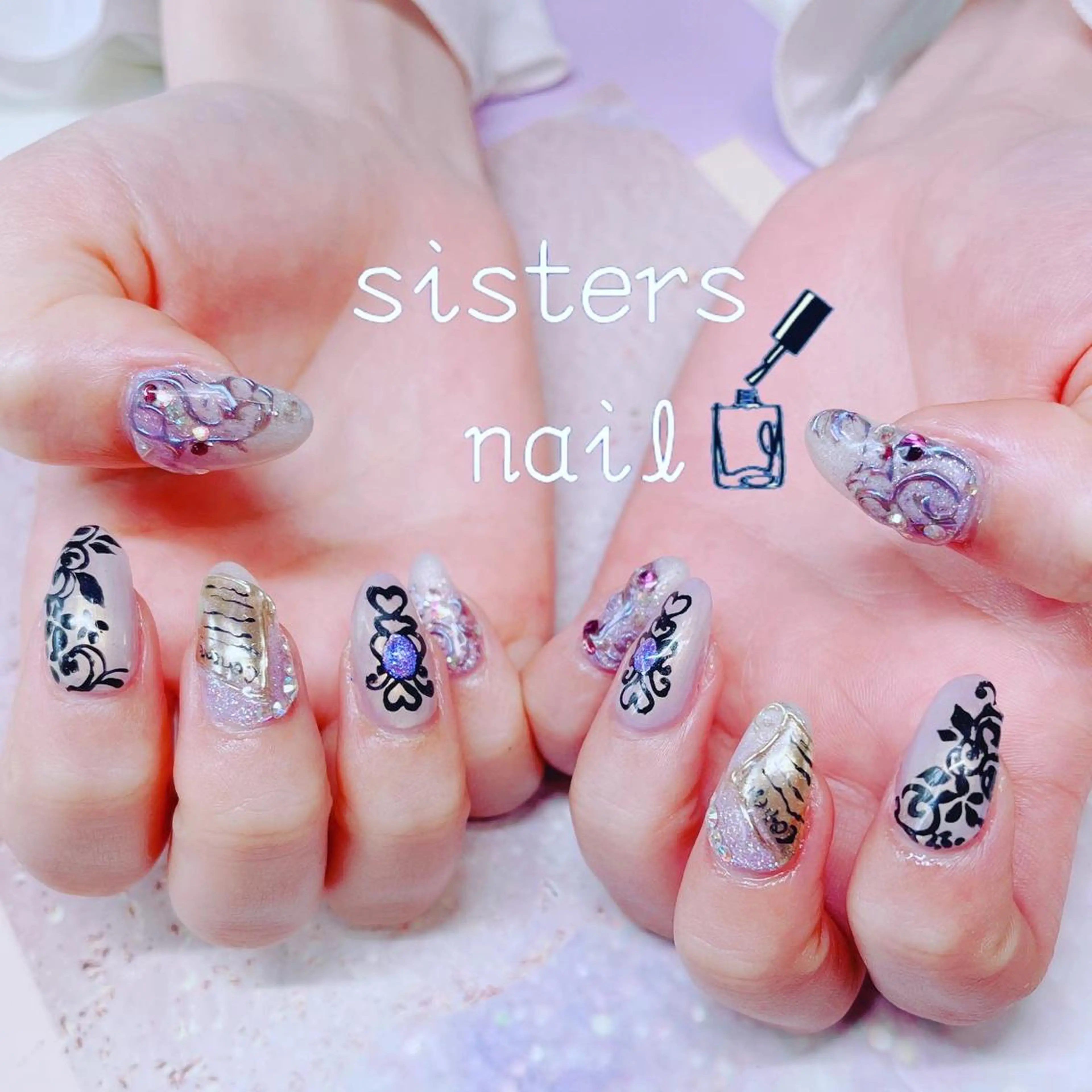 ネイル アートネイル ニュアンスネイル 春ネイル ホワイト sisters nail.fのネイルデザイン