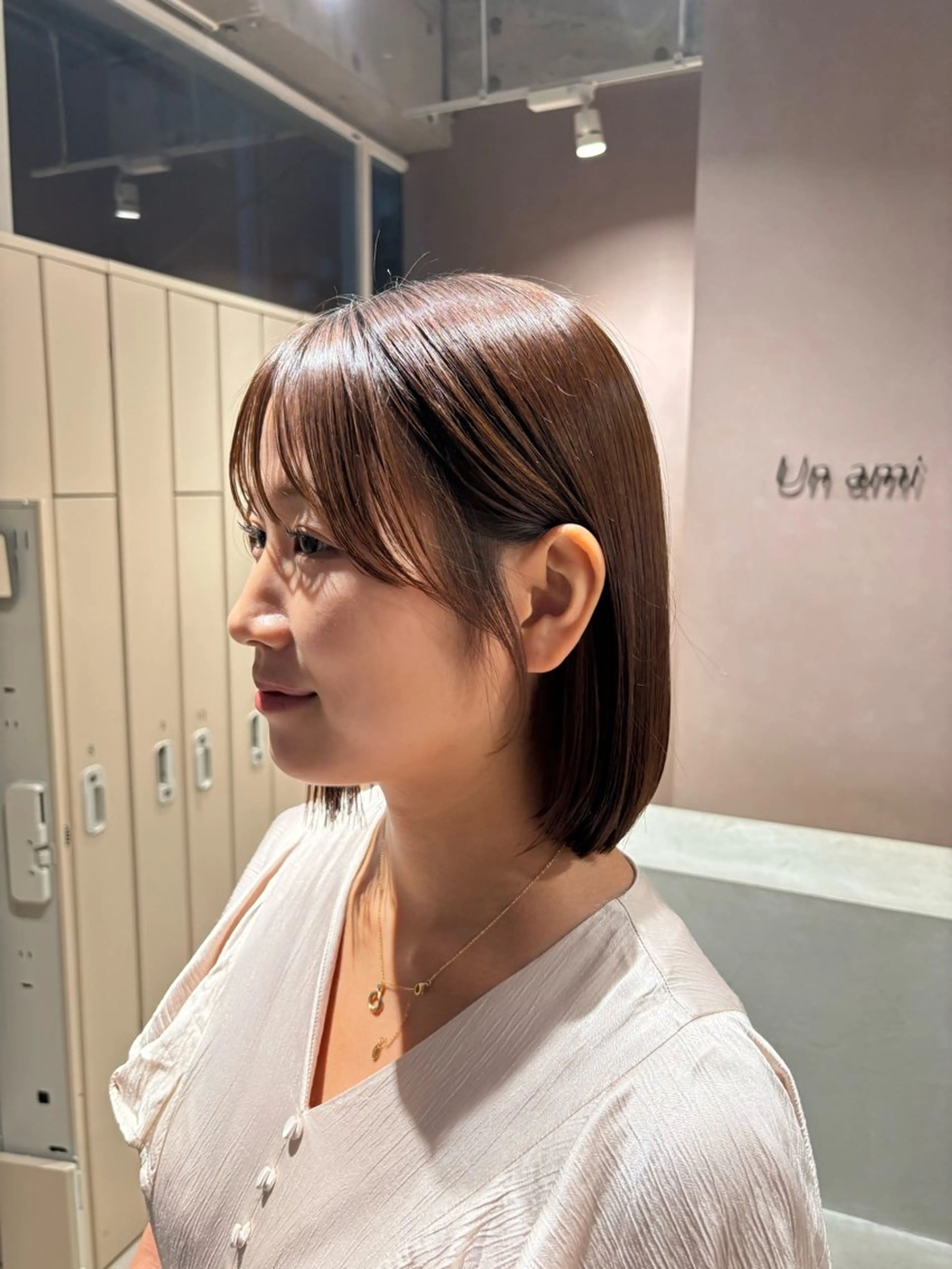 ショート カラー unami shibuya所属・ren ボブロブ/ミディアムのヘアスタイル