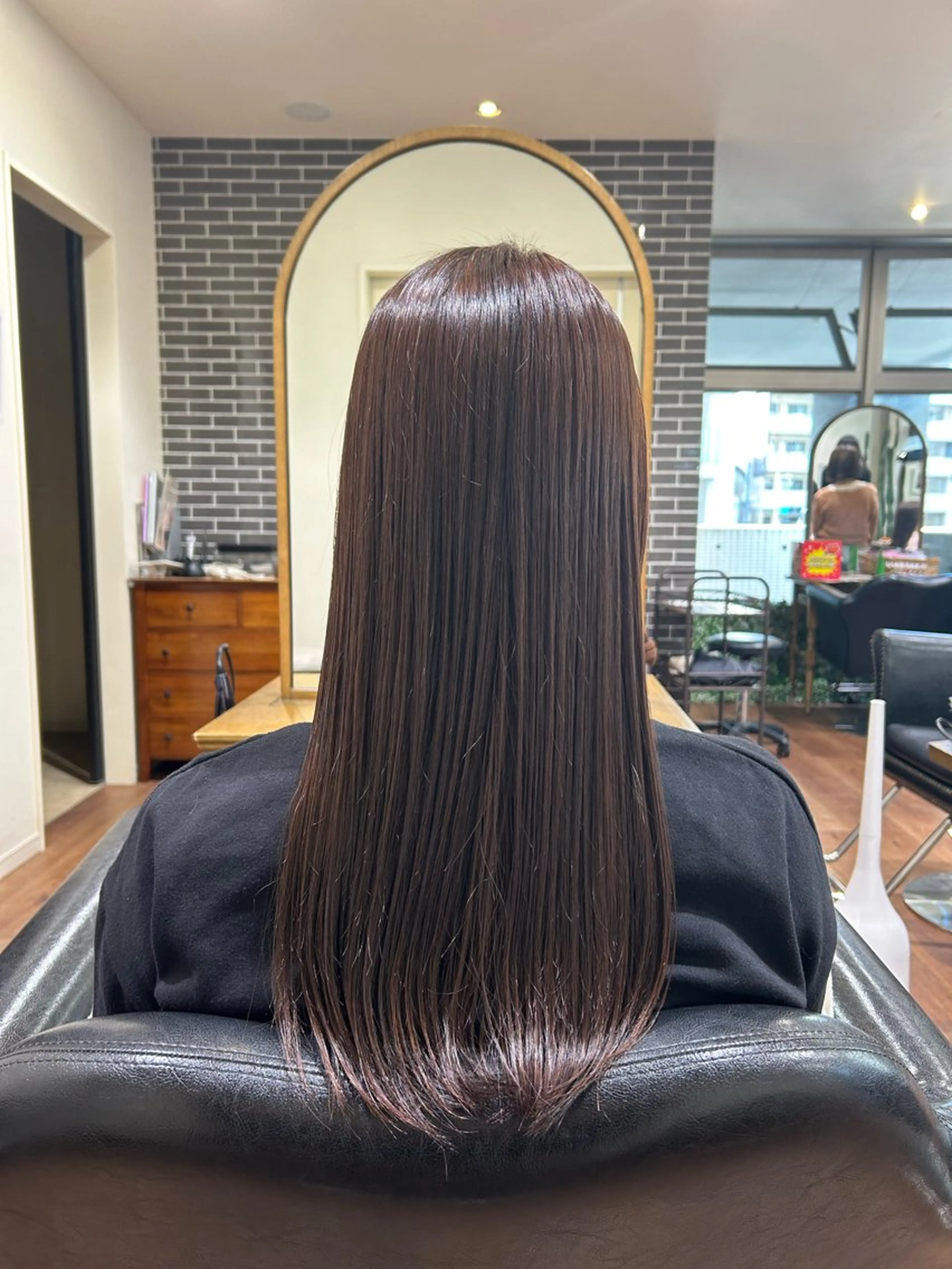 ロング オレンジブラウン ウジイエ ミユウのヘアスタイル