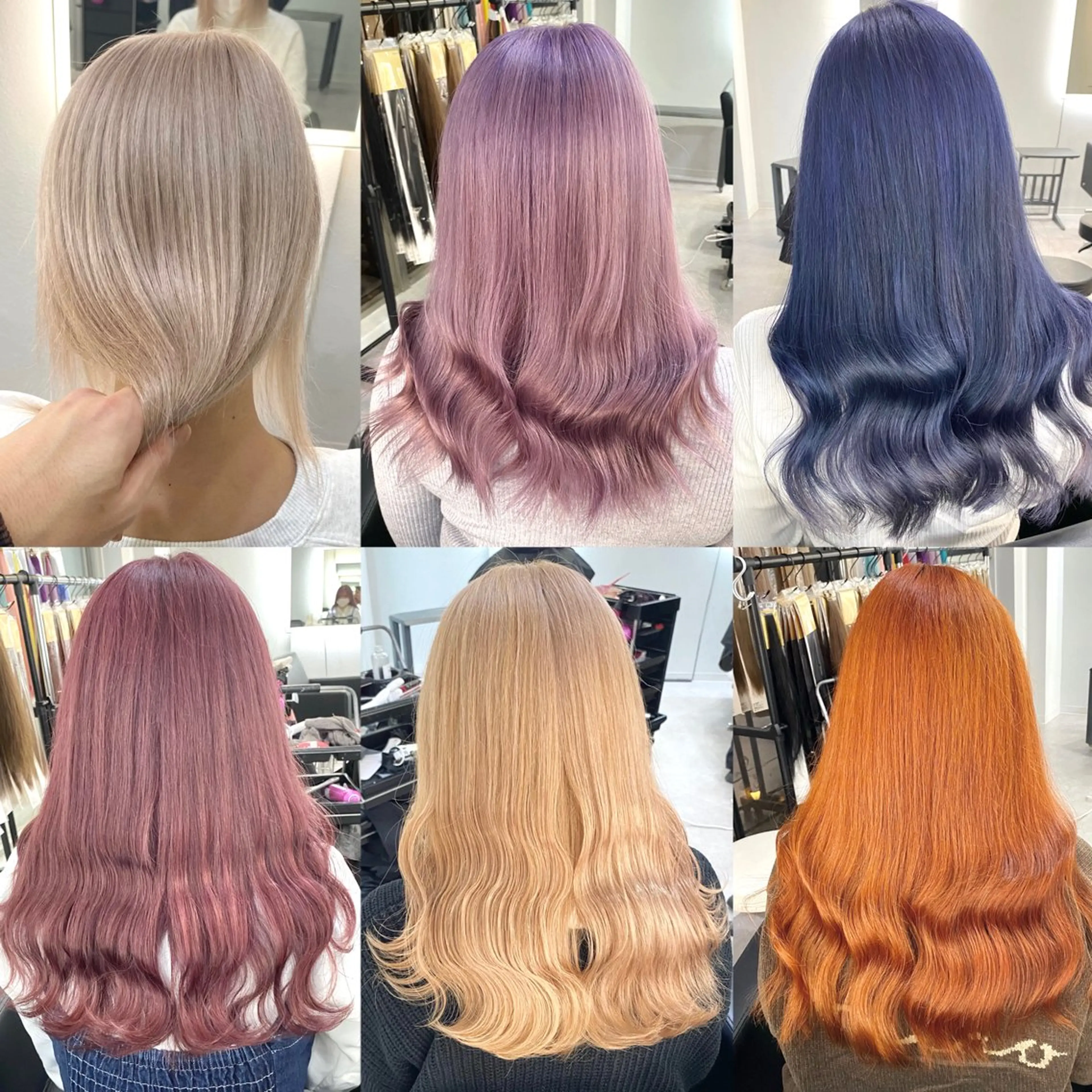 ミディアム カラー ブリーチ カット ヘアカラー ミルクティーベージュ /ピンク/大阪/堀江のヘアスタイル