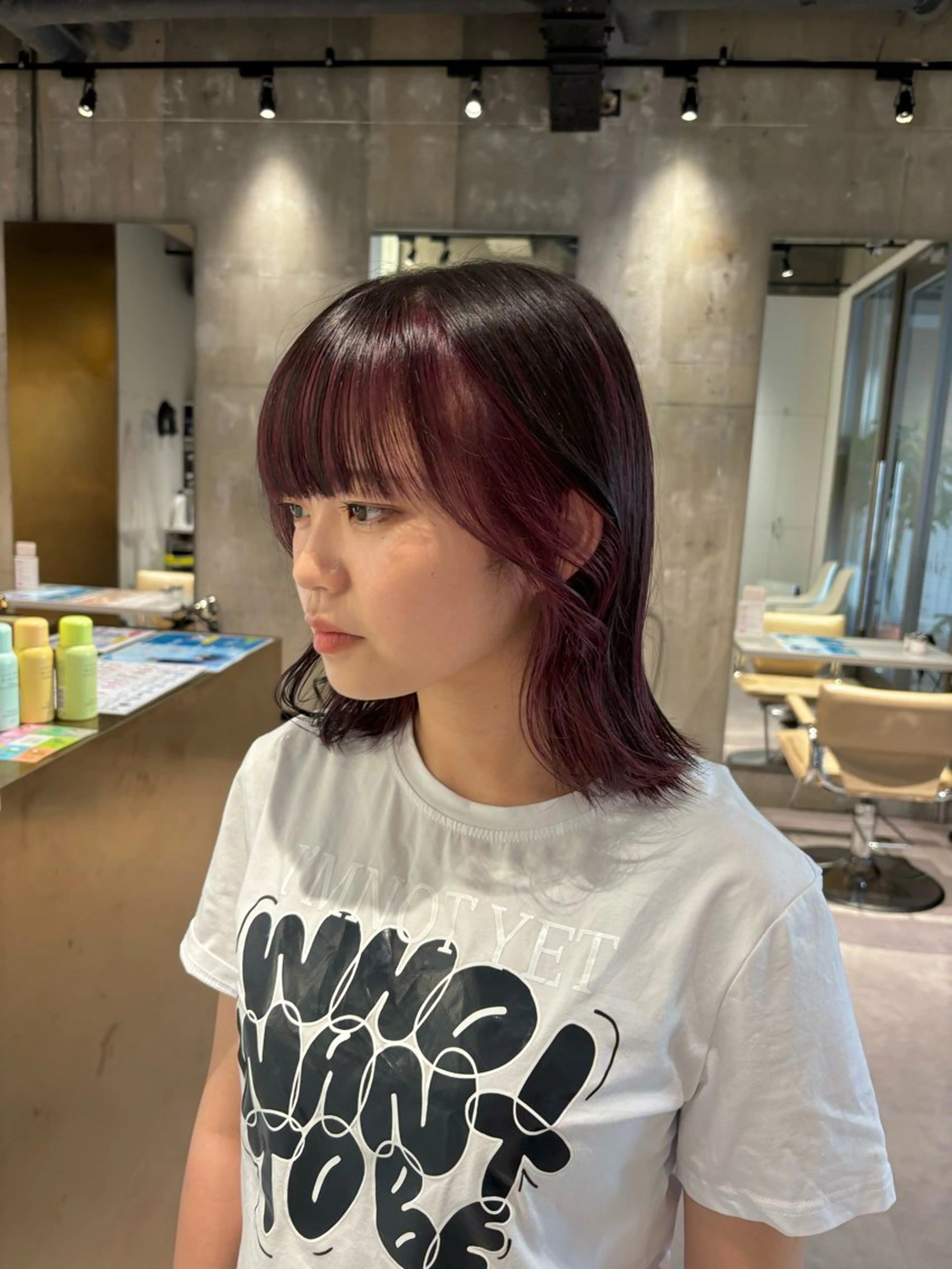 ミディアム カラー ヘアカラー mina🪐立川駅/ レイヤー/ボブのヘアスタイル