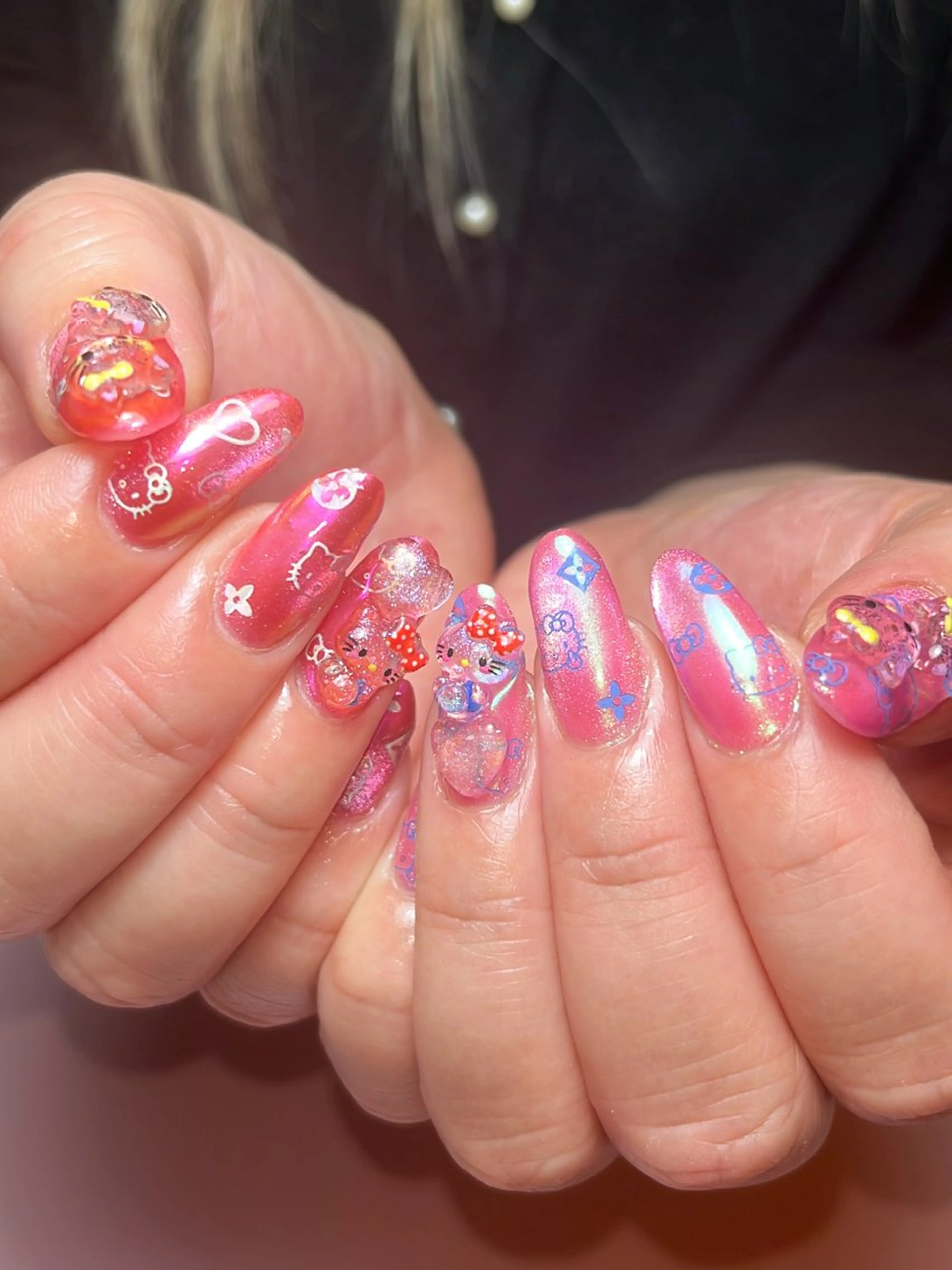 ネイル リボン ハンドネイル ハンドケア ナツインフィニティ ネイルズ（なつ）のネイルデザイン