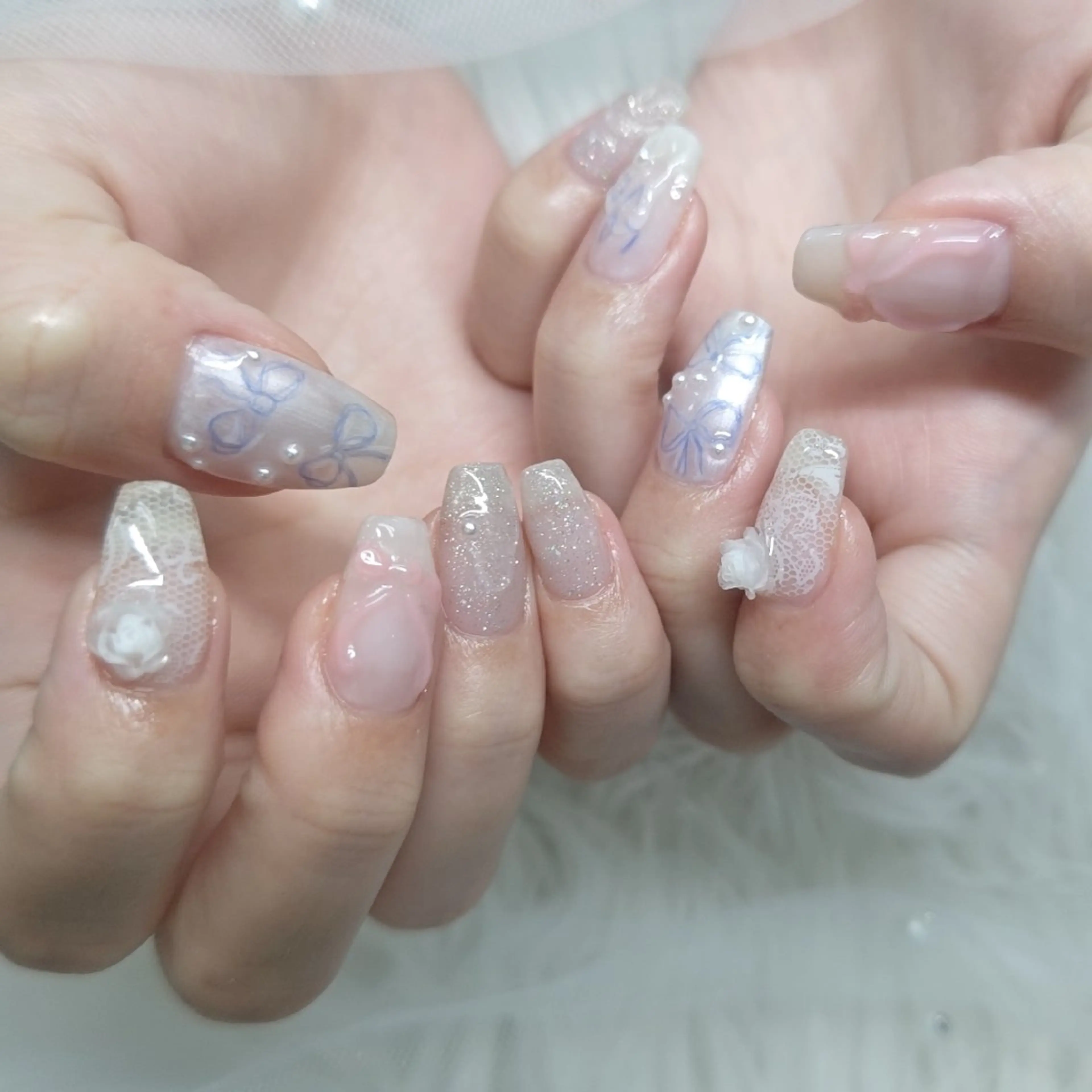 ネイル レース 持ち込み Nailsalon ecrin所属・ecrin/博多 manamiのネイルデザイン