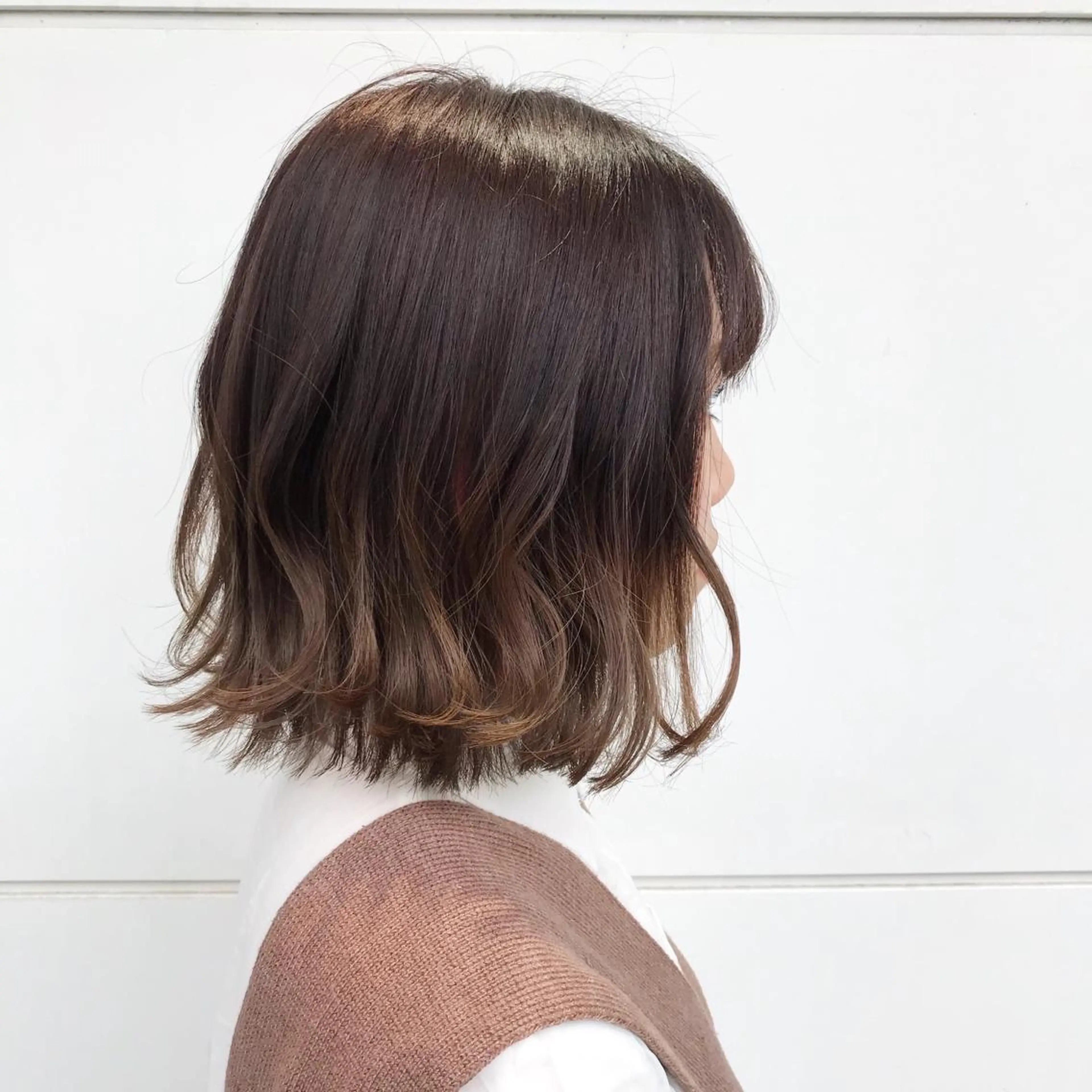 ミディアム カラー カット ヘアカラー トリートメント 嶋佐 昌大 シマサマオのヘアスタイル