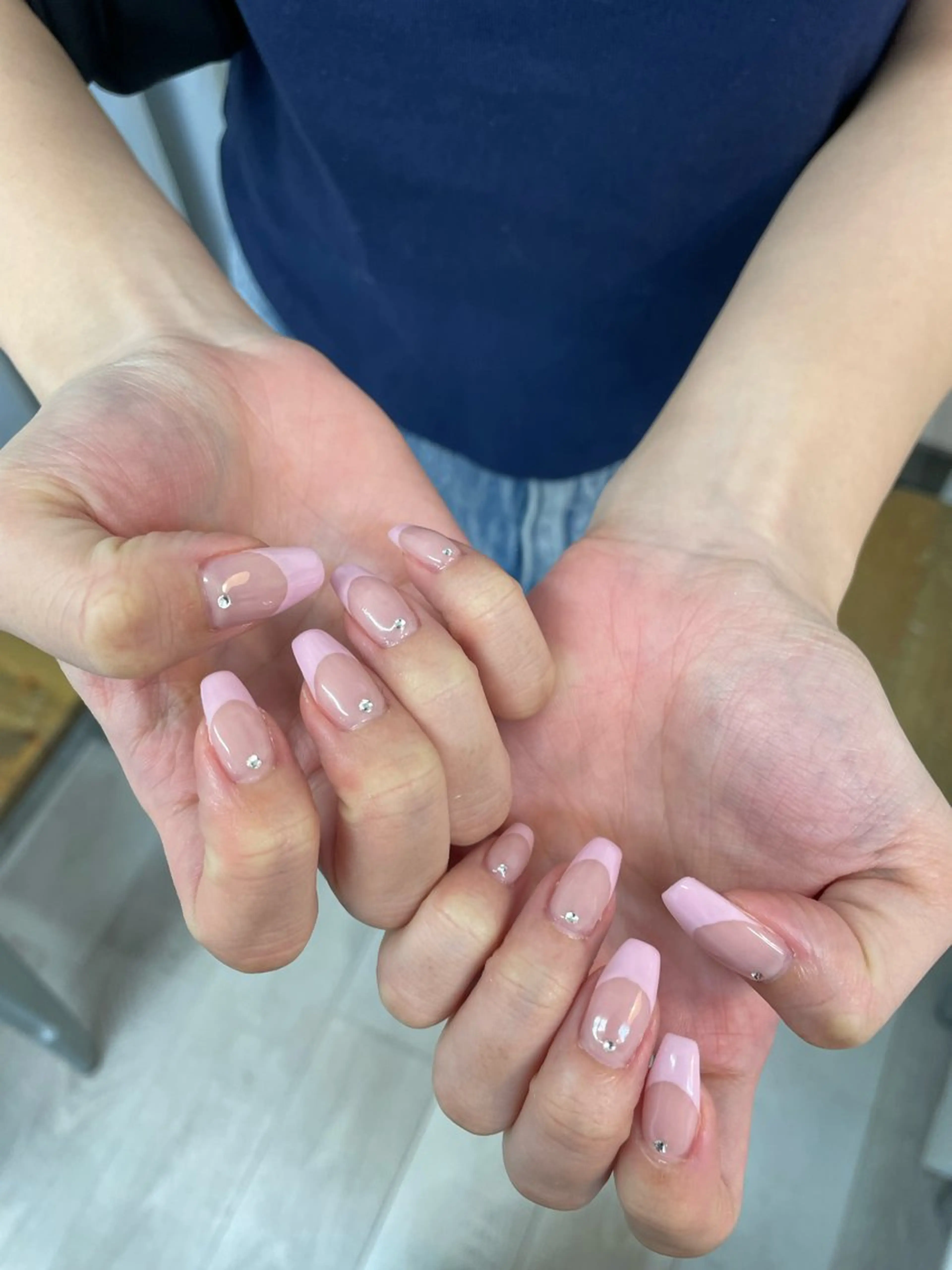 【☆ベース込み王道フレンチ☆】ハンド💅🏻オフ有/パラジェル変更🉑〔渋谷店〕の写真