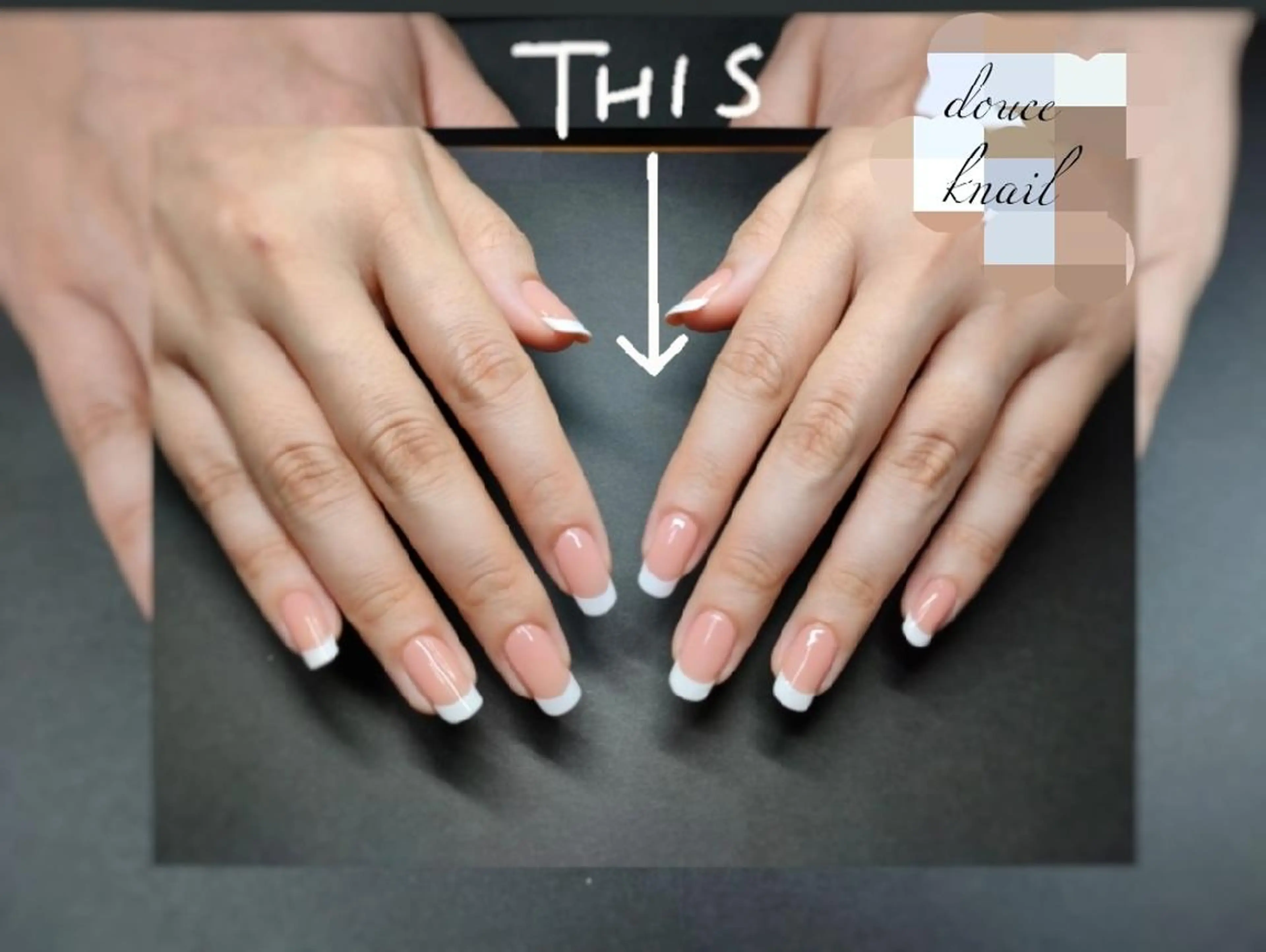 セミロング ネイル フレンチネイル douceknail所属・本厚木南口 徒歩3分のネイルデザイン