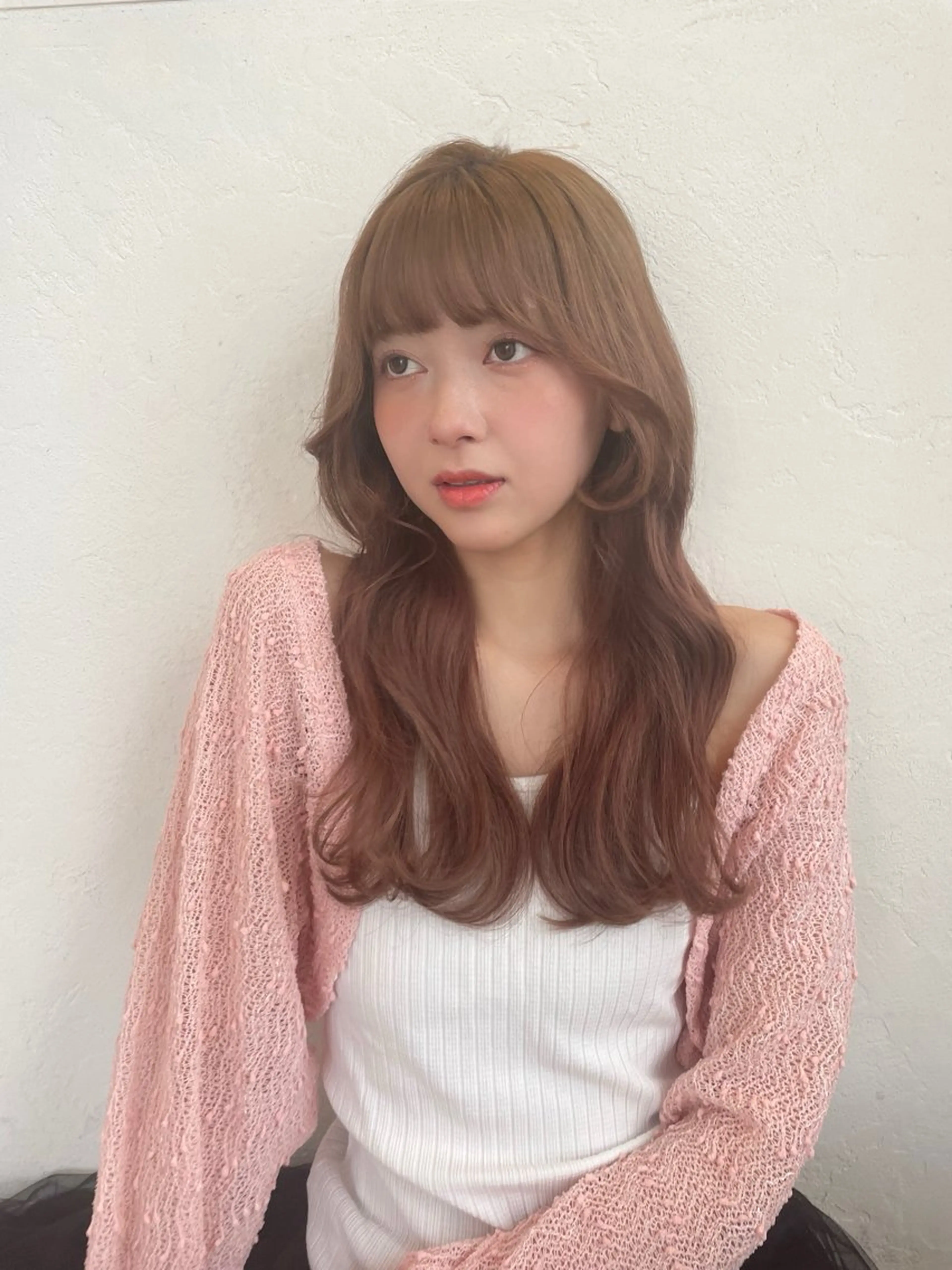 ロング カラー ベージュカラー ブリーチ ヘアカラー トリートメント レイヤーカット🎀 kanaのヘアスタイル