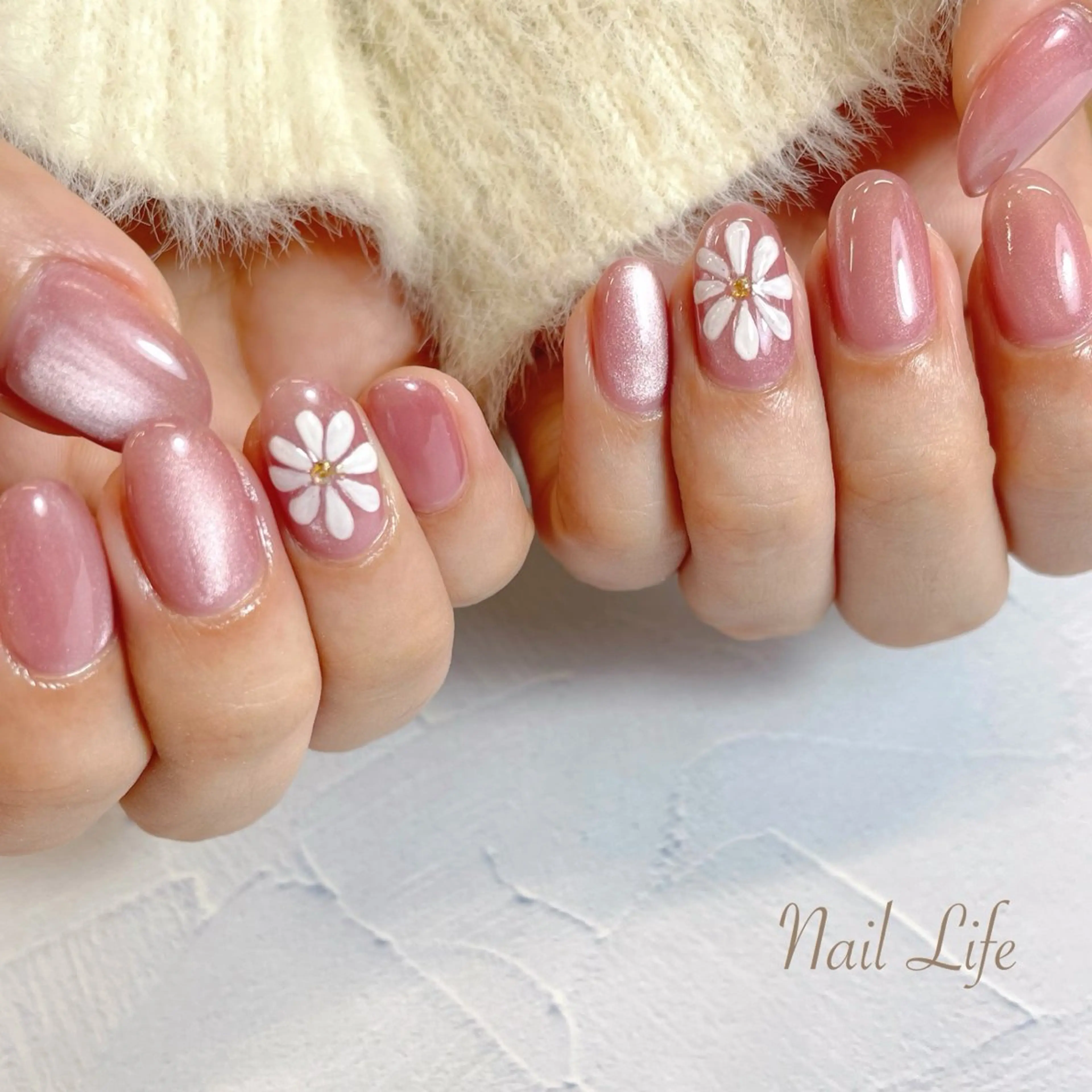 ネイル フラワーネイル ぷっくりネイル 大嶋 めぐみのネイルデザイン