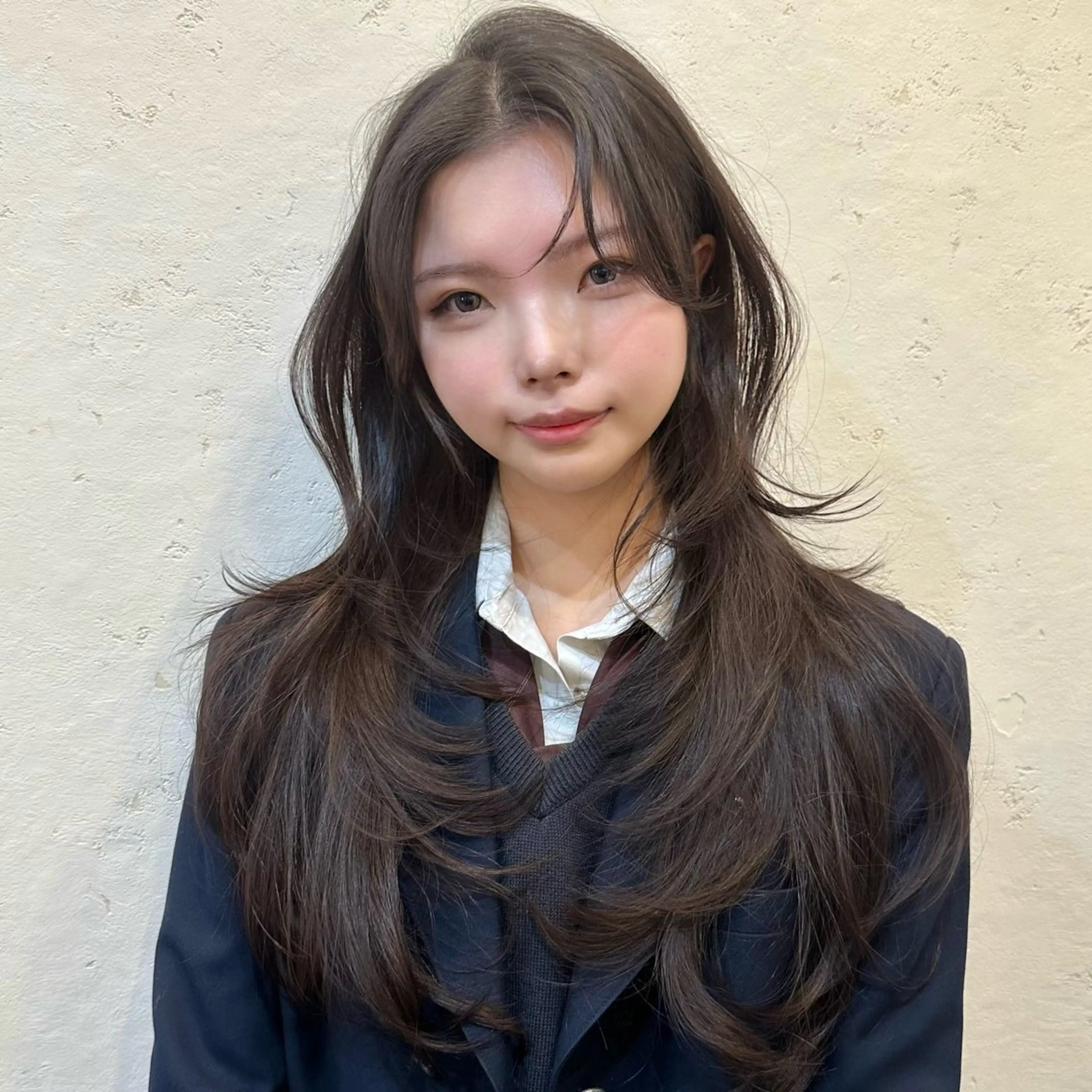 ロング カット ヘアカラー トリートメント 🌹ハッシュカット、 レイヤー韓国ヘア🌹のヘアスタイル