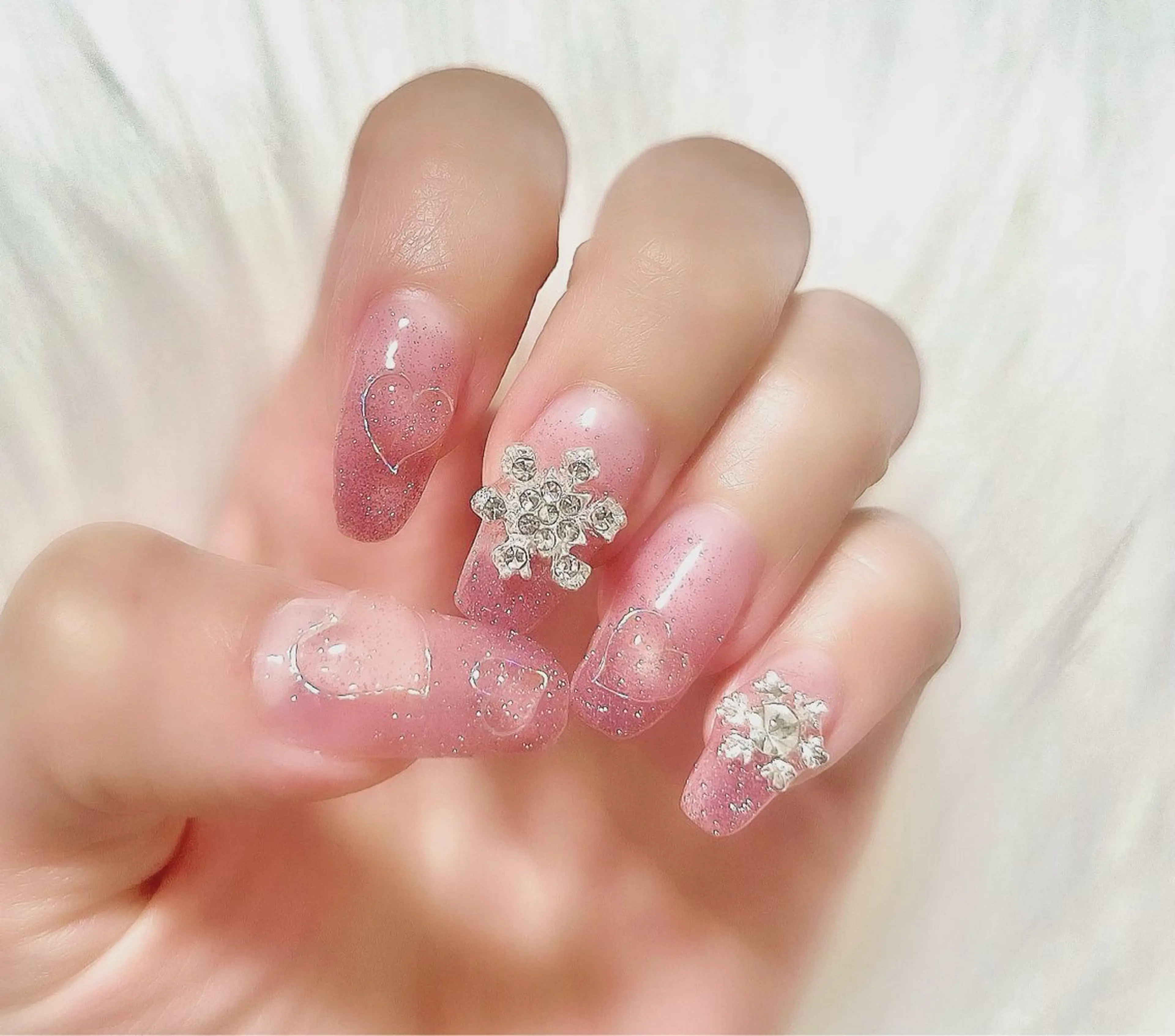 ネイル ハート ぷっくりネイル ルル ソレイユのネイルデザイン