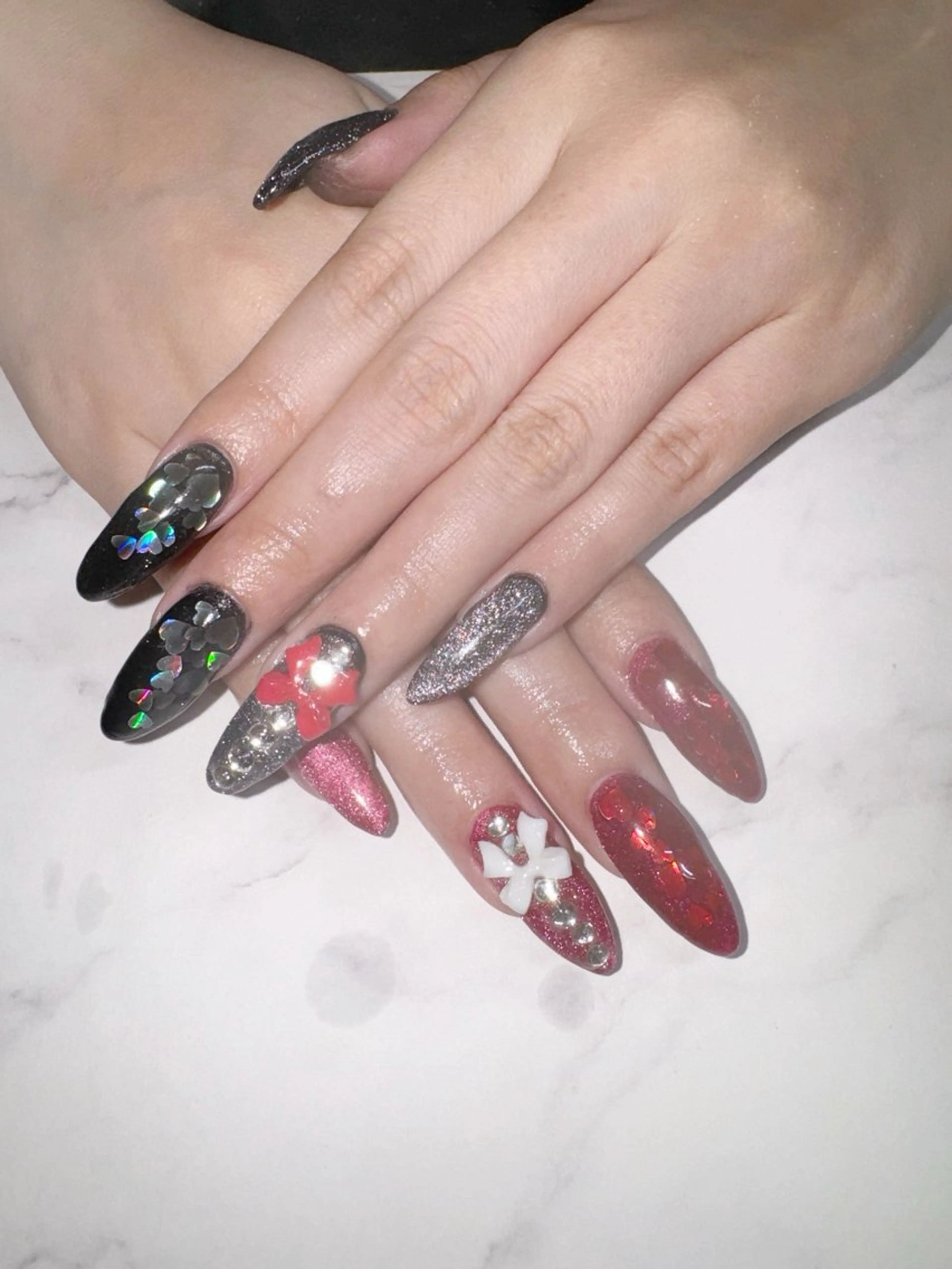 ネイル ハート 赤色 Gaudi.Nail Rinaのその他イメージ