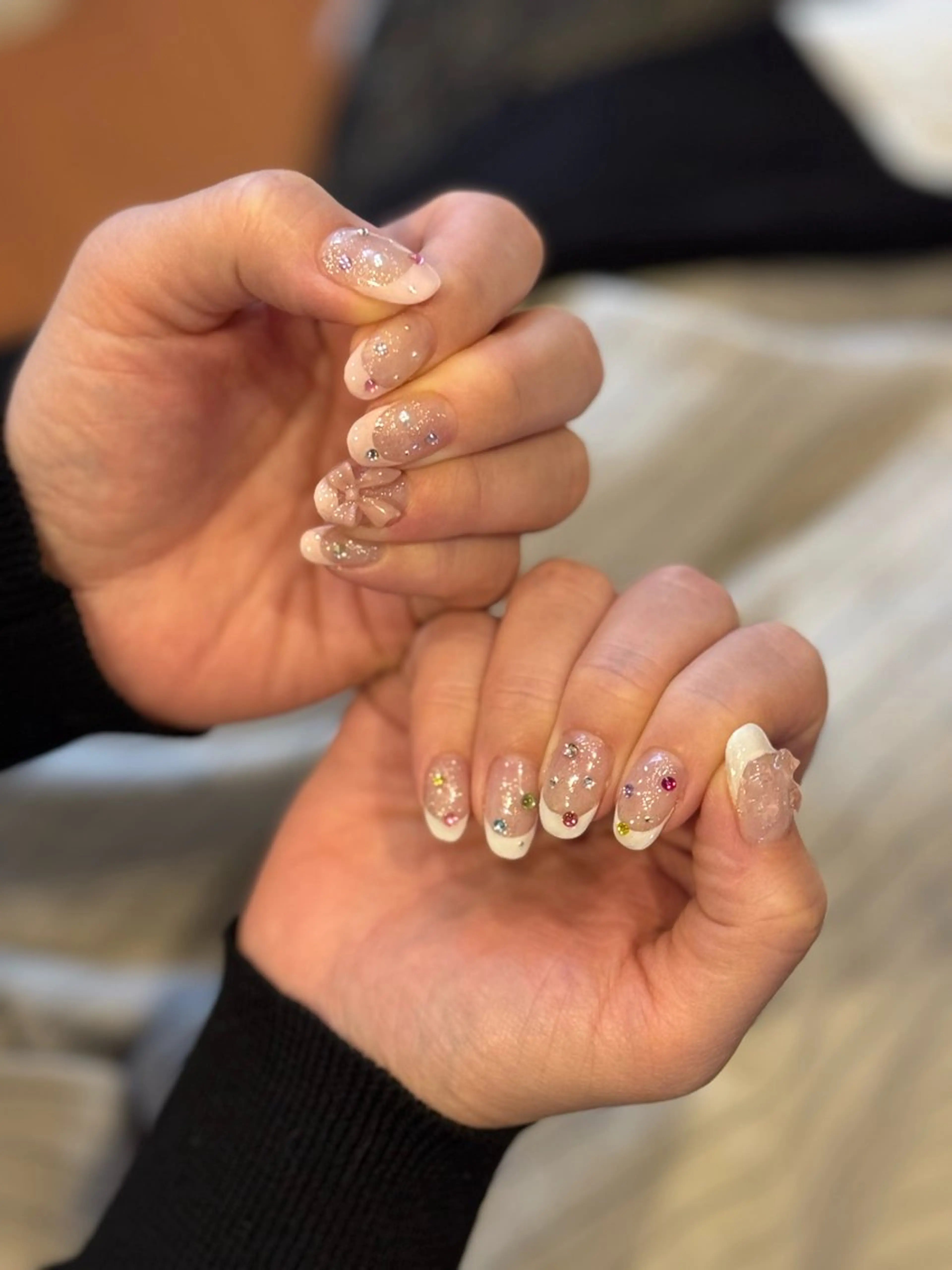 ネイル フレンチネイル ラメ(グリッター) ハンドネイル 武藤 千裕のエステ・リラクイメージ