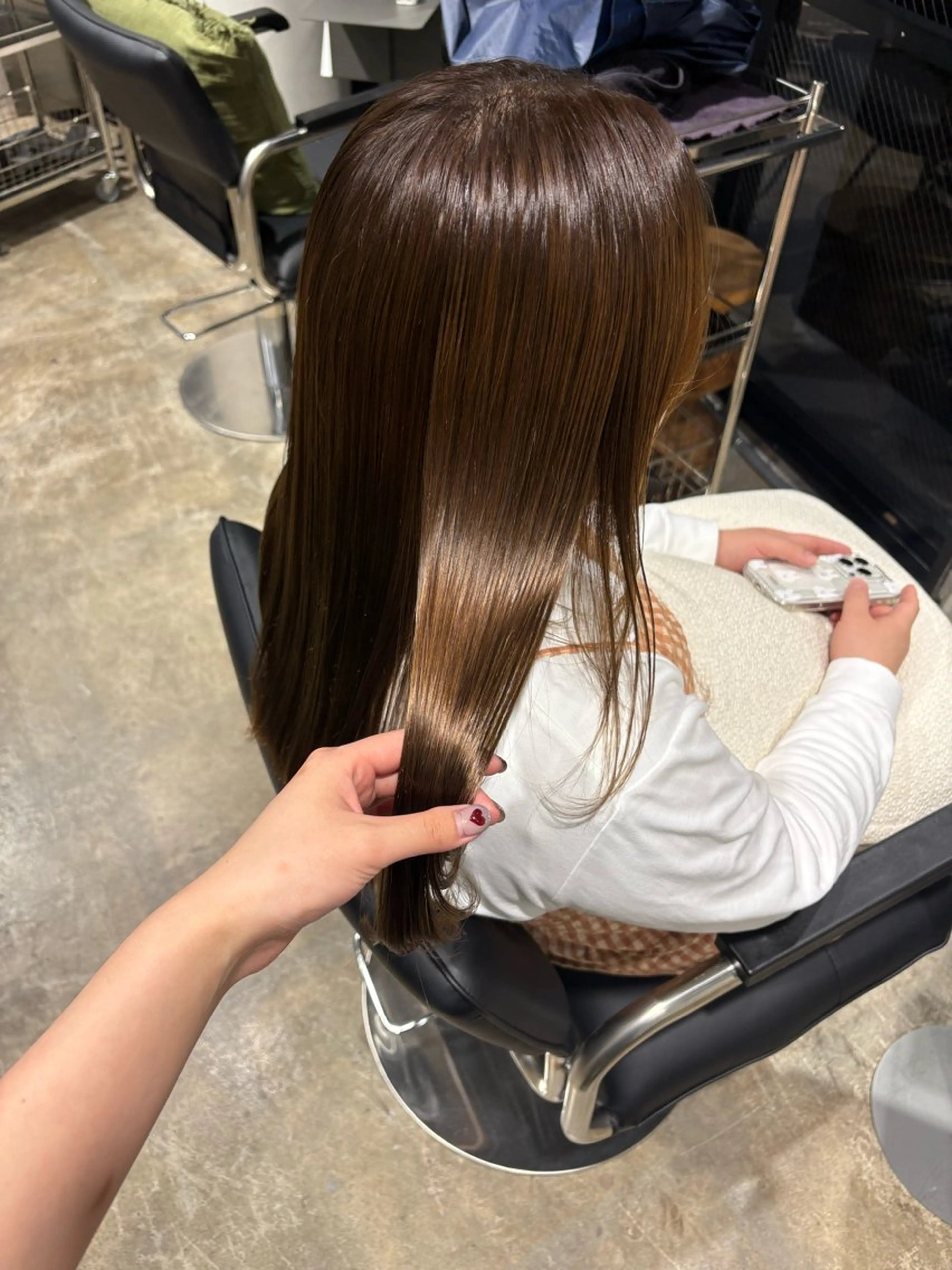 ロング カラー ブリーチ ブラウンカラー 透明感カラー ダブルカラー カット ヘアカラー 大阪/梅田 ヨシノヒメカのヘアスタイル