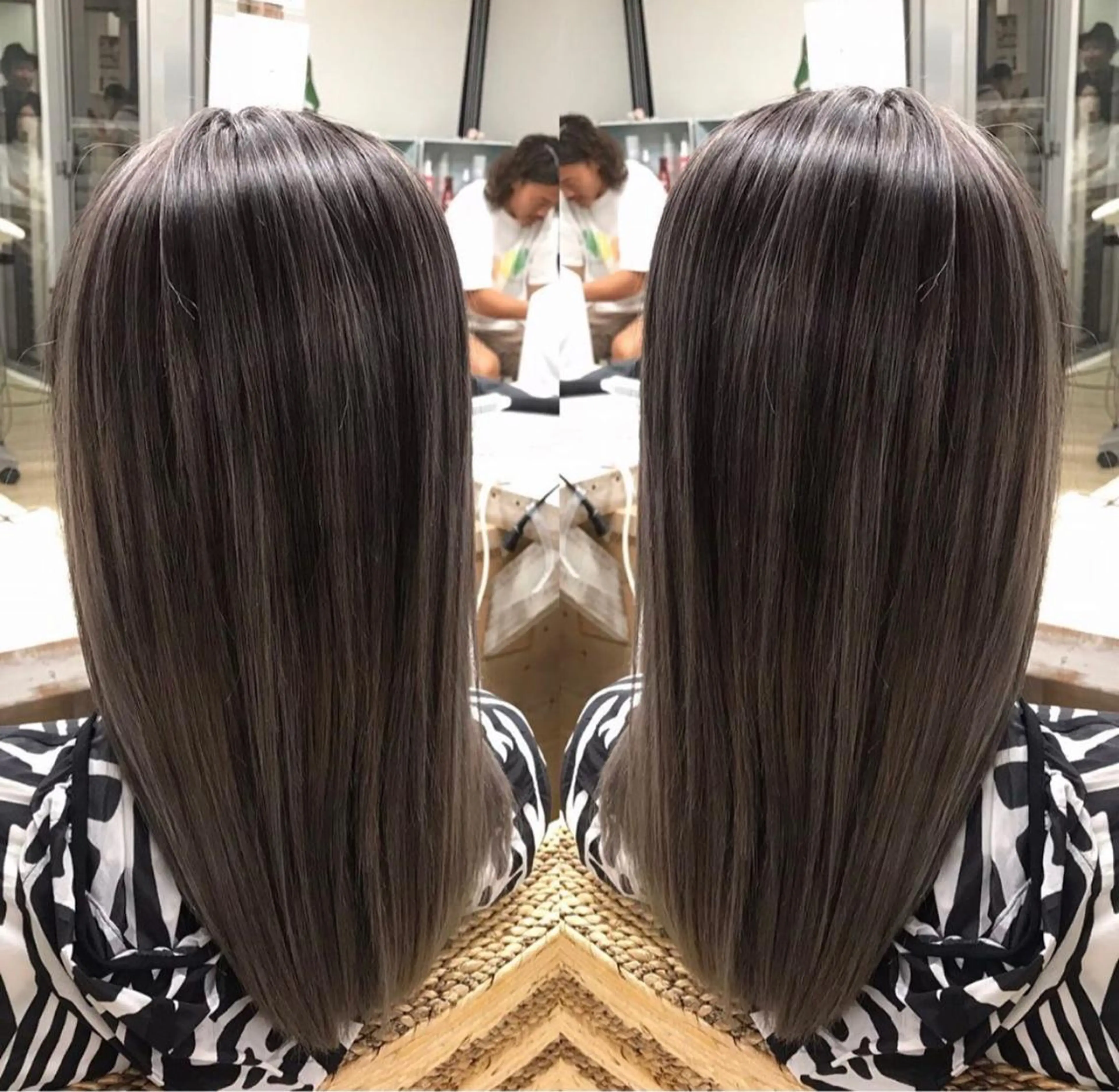 セミロング カラー rollen所属・美魔女 美容師NAOのヘアスタイル