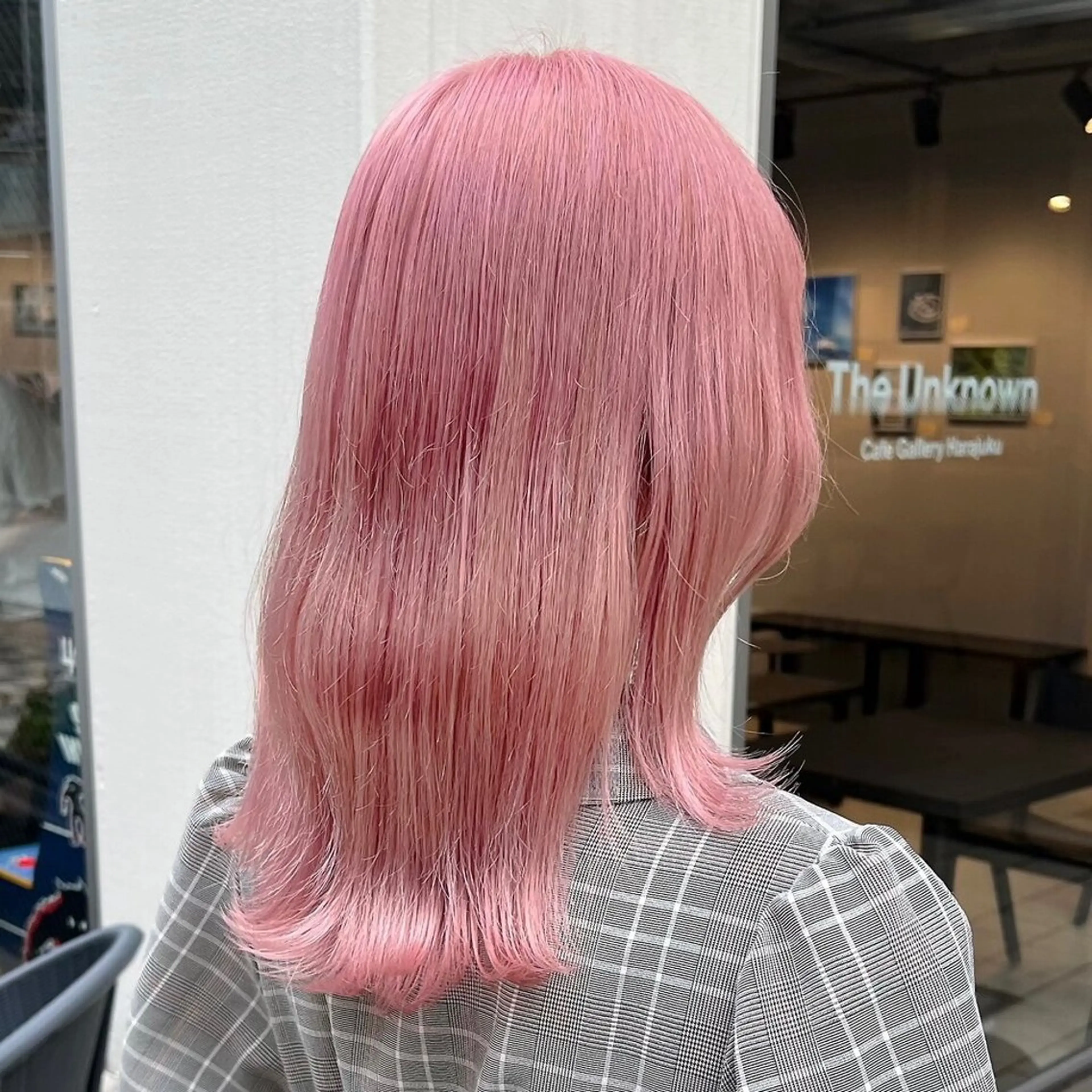 セミロング カラー ブリーチ ハイトーンカラー ピンクカラー ホワイトピンク 💖ブリーチ/暖色 𝐘𝐮𝐢💖のヘアスタイル