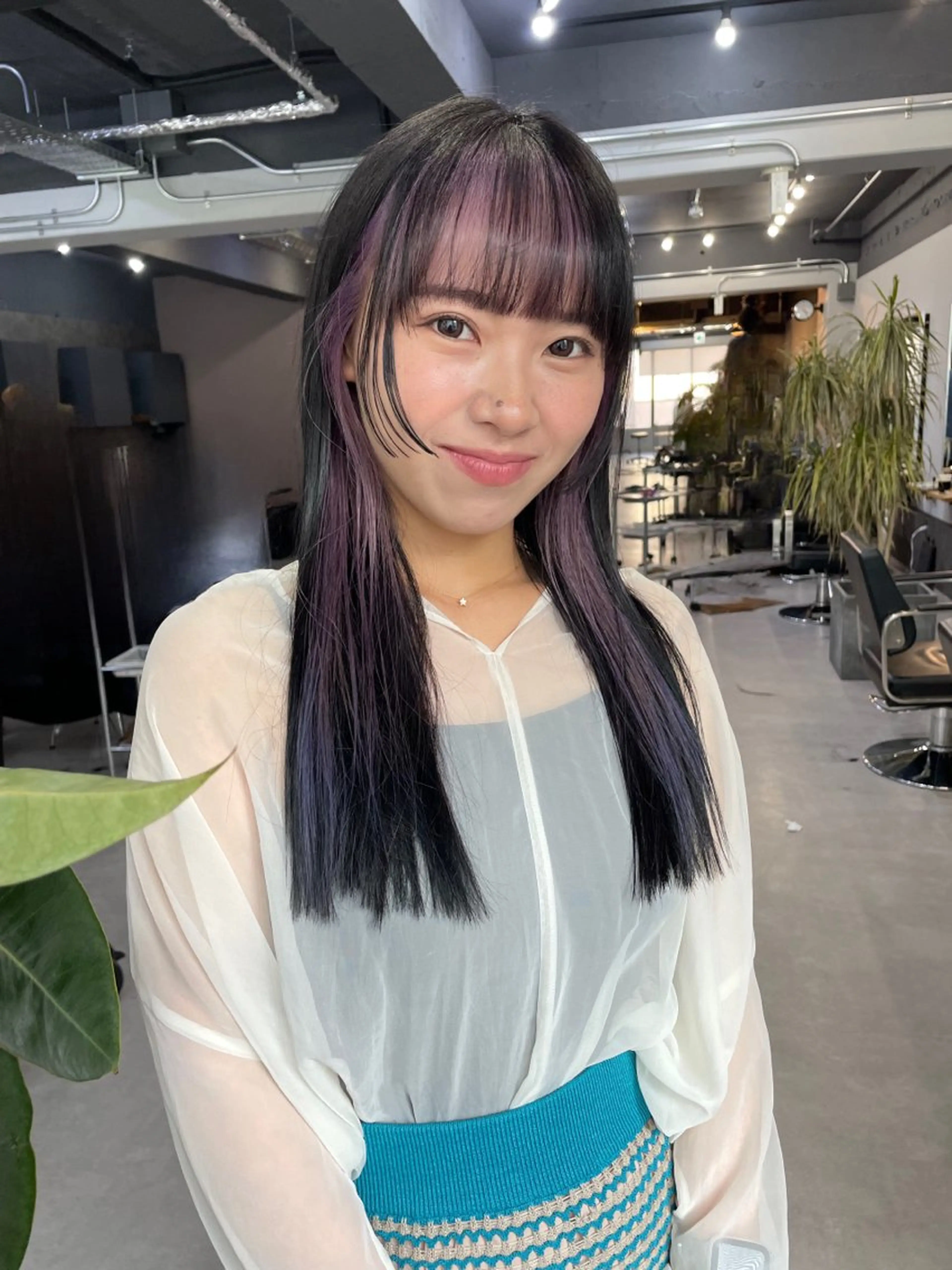 ロング カット ヘアカラー トリートメント 倉辻 香奈子のヘアスタイル