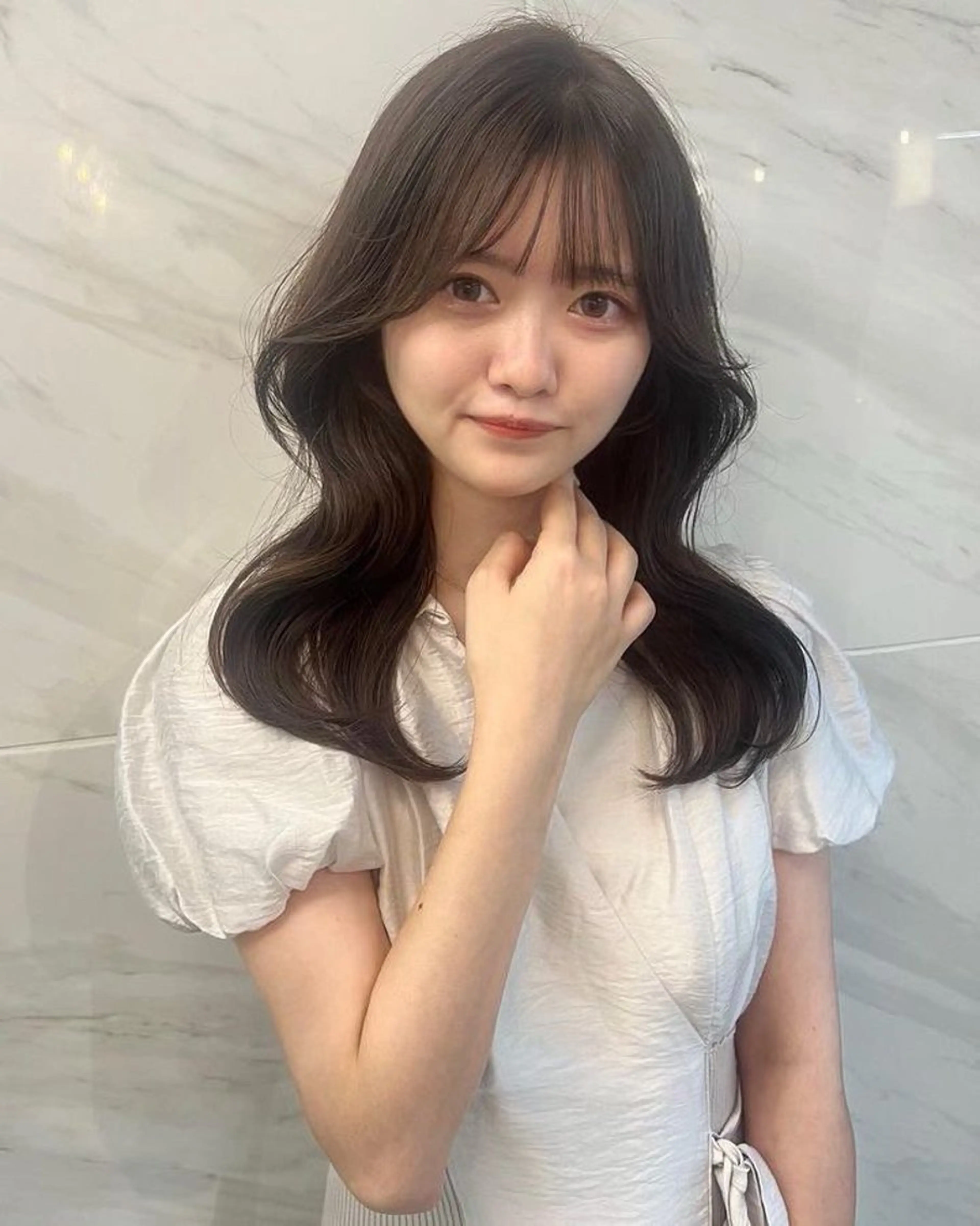 セミロング レイヤーカット カット ヘアカラー 🩶韓国/似合わせ/ さわ🩶のヘアスタイル