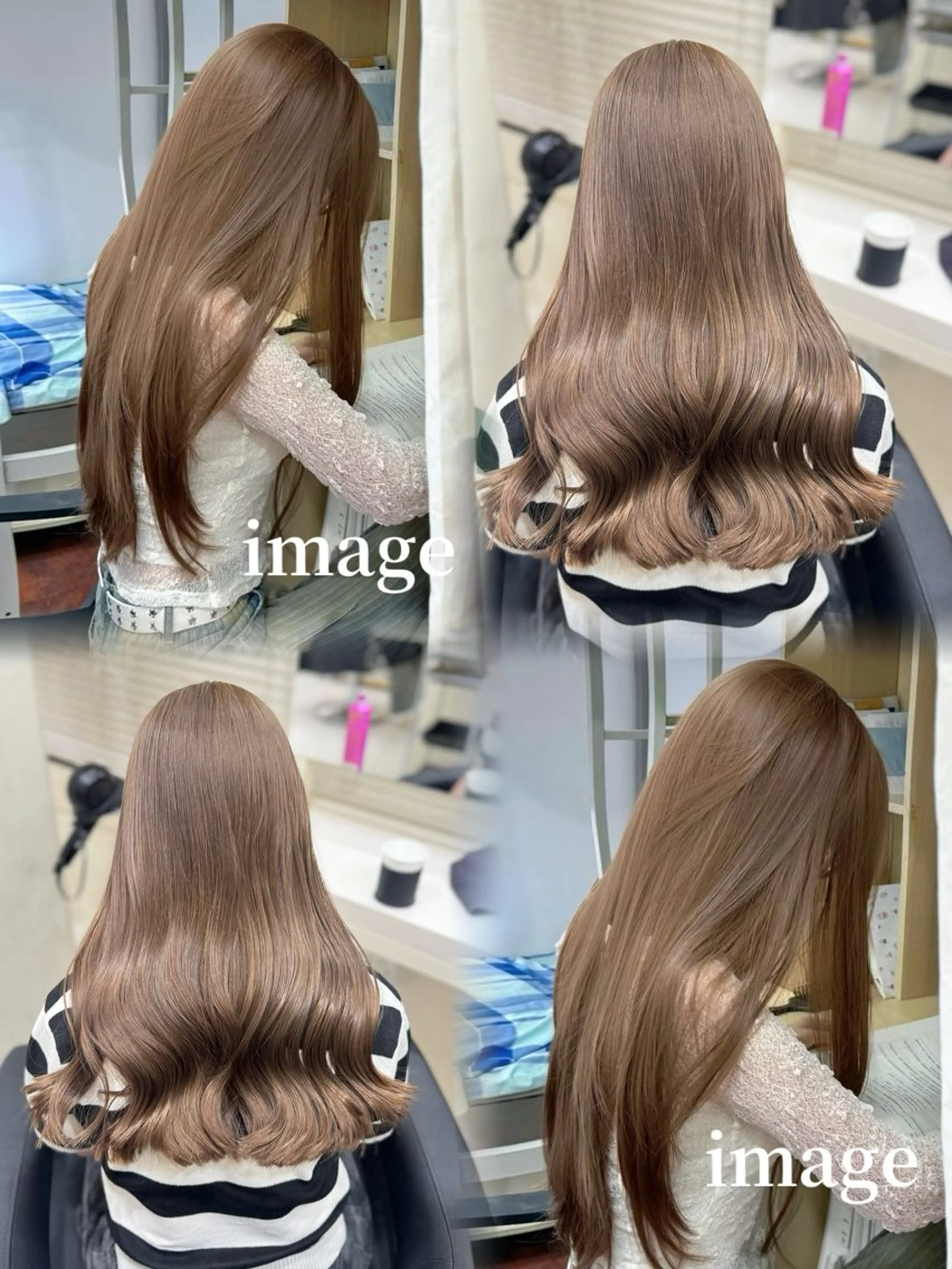 ロング カラー カット ヘアカラー 🤍韓国大人っぽ ベージュMAI🤍のヘアスタイル