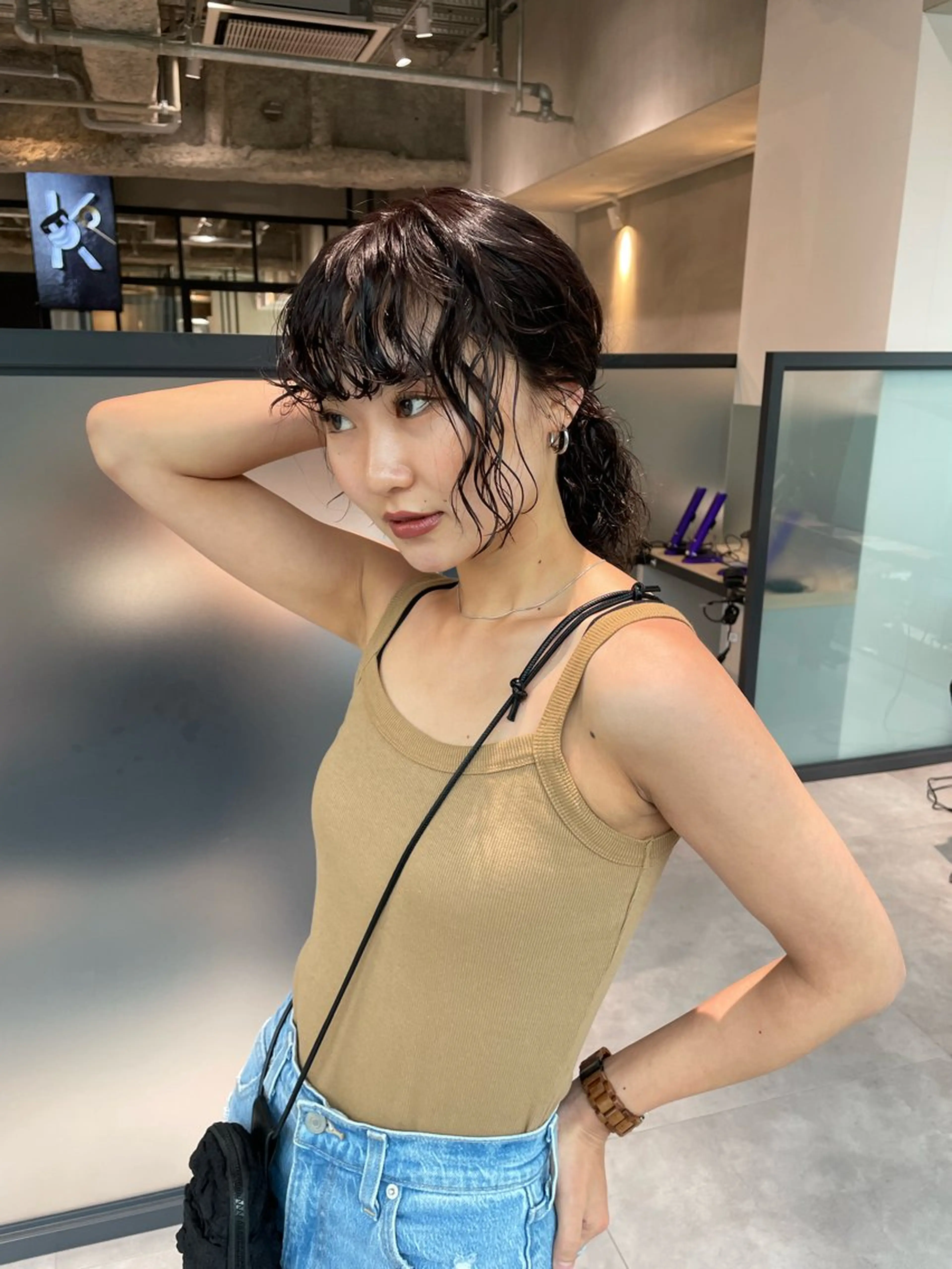 ミディアム パーマ ミディアムレイヤー ミディアムパーマ レイヤーカット カット パーマ トリートメント Kouta/似合わせ /パーマ/カラーのヘアスタイル