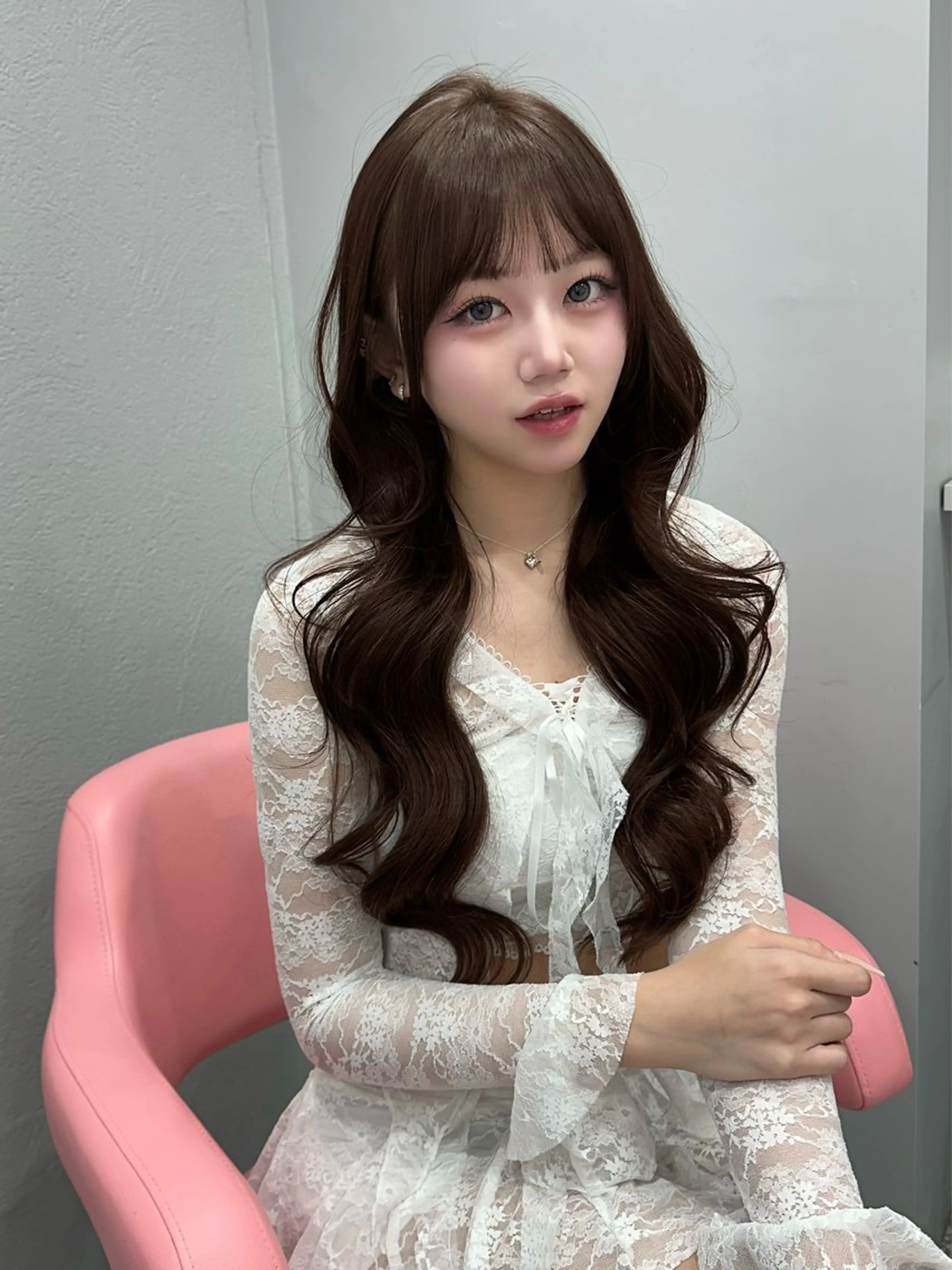 ロング カット 𝑴𝑶𝑲𝑨 トレンド韓国ヘア🩷のヘアスタイル