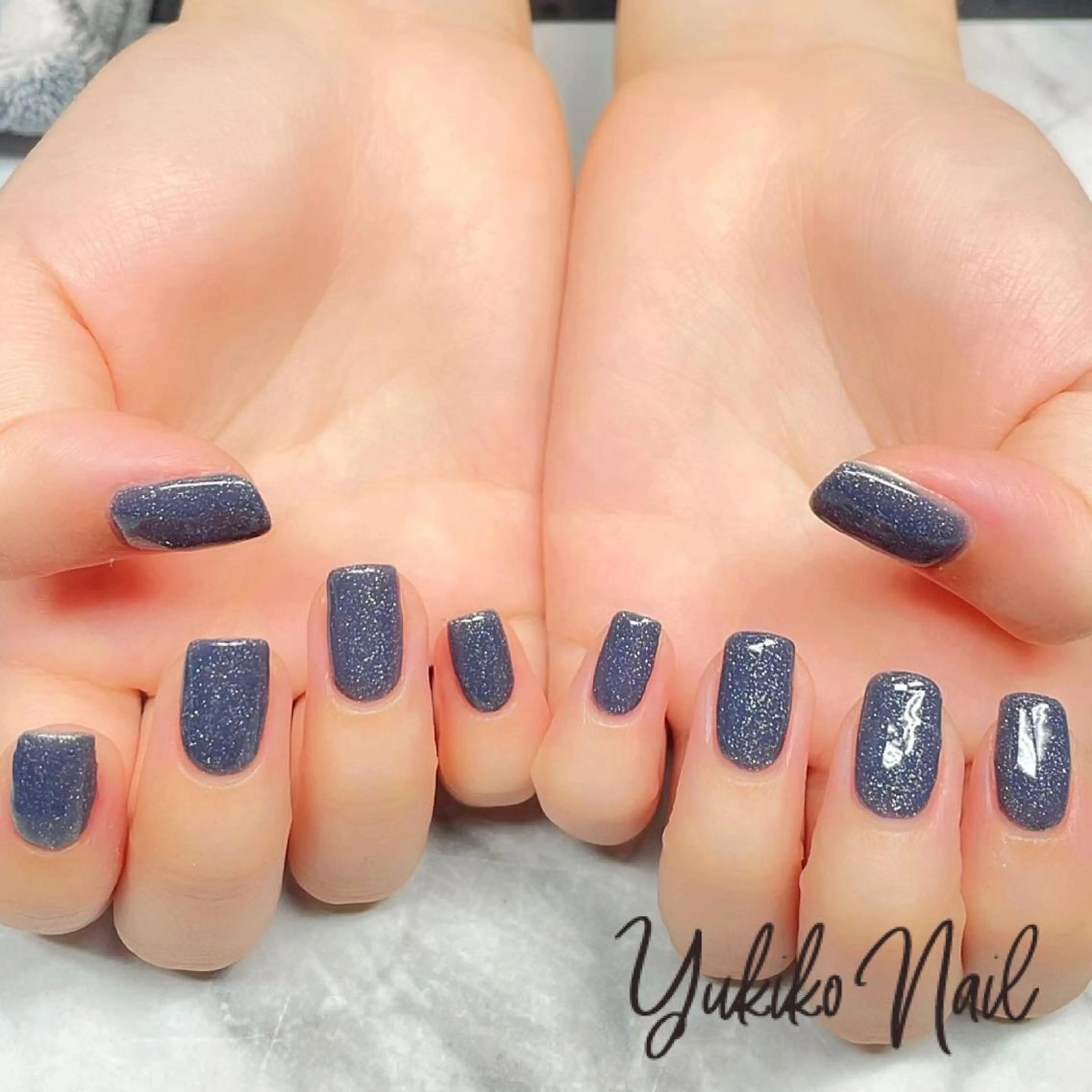 ネイル ネイビー ワンカラーネイル ハンドネイル ユキコ ネイルのネイルデザイン