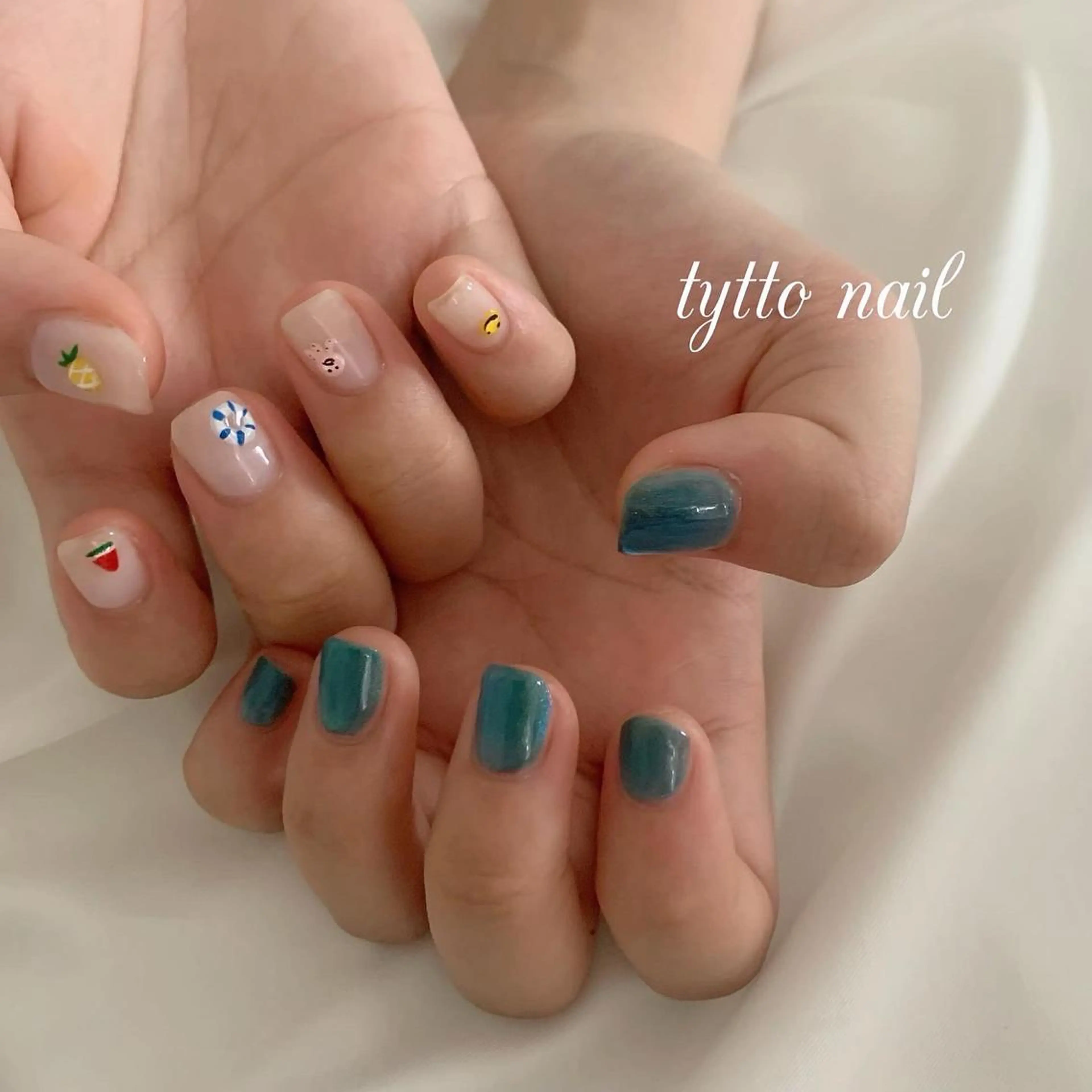 ネイル 韓国ネイル マグネットネイル ぷっくりネイル 夏ネイル ハンドネイル tytto nail ❤︎‪‪eri‪‪のネイルデザイン