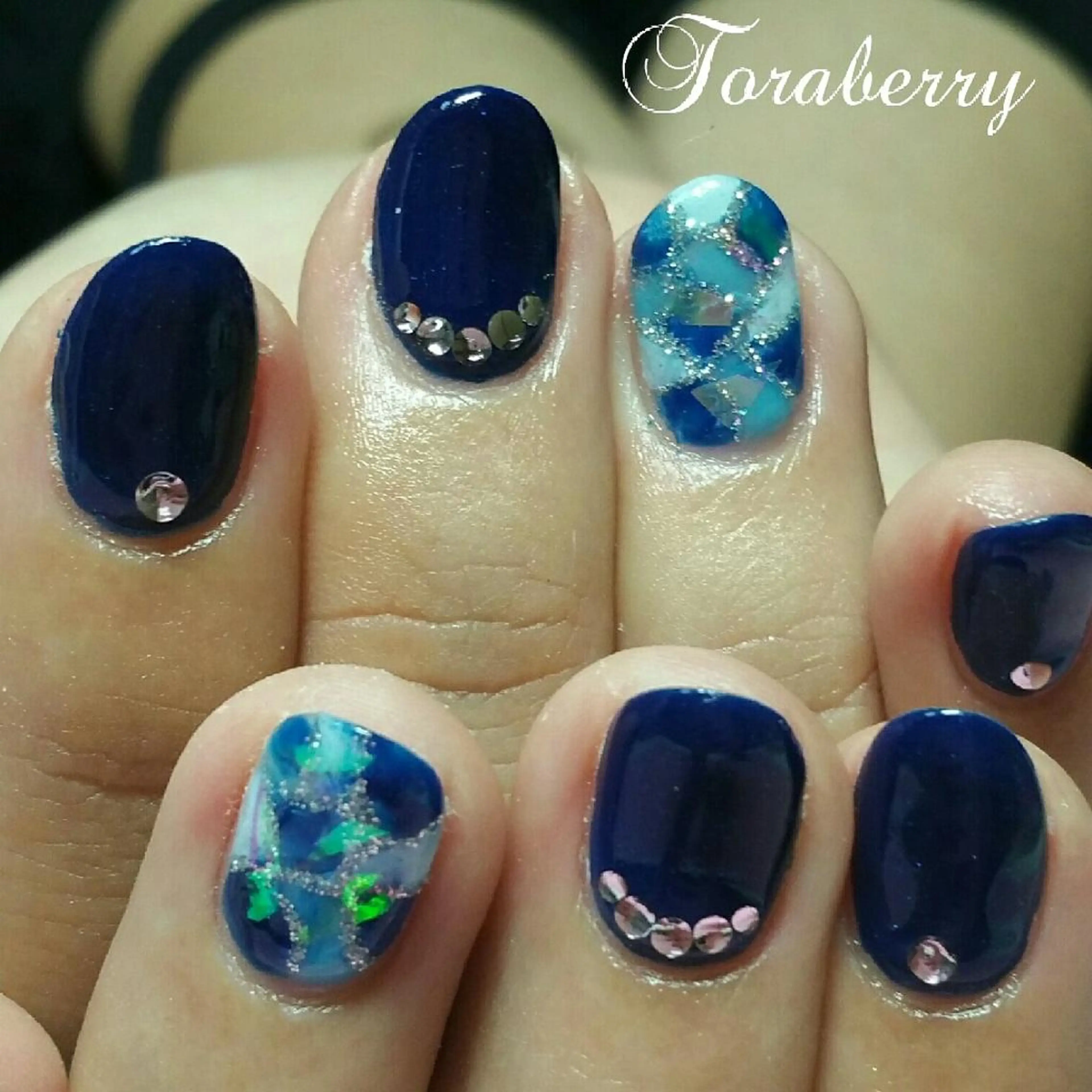 ネイル ネイビー ハンドネイル ネイリスト なつみのネイルデザイン