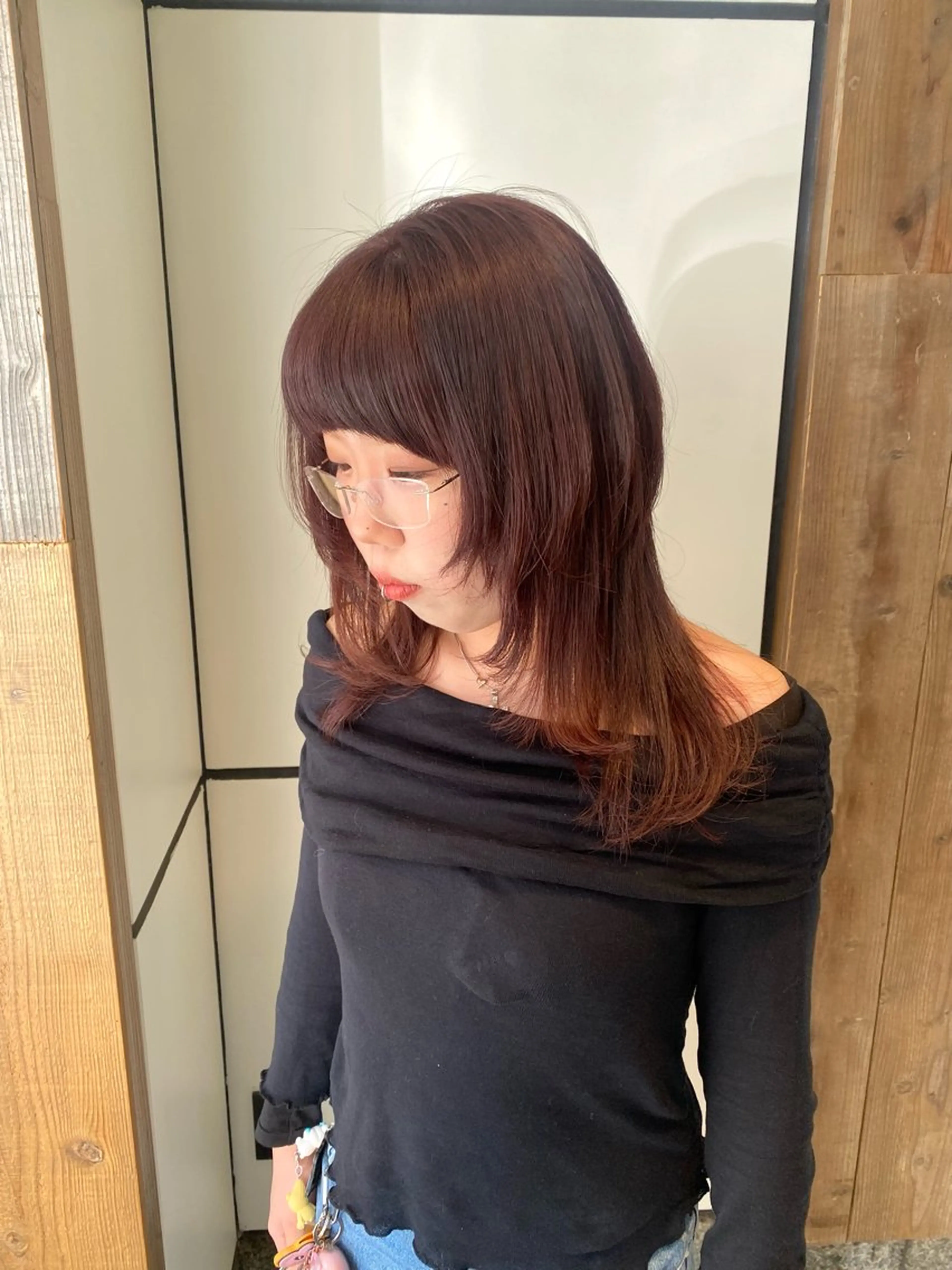 ミディアム カラー ハイレイヤー レイヤーカット カット ヘアカラー トリートメント 🍑 モモカ🍑のヘアスタイル