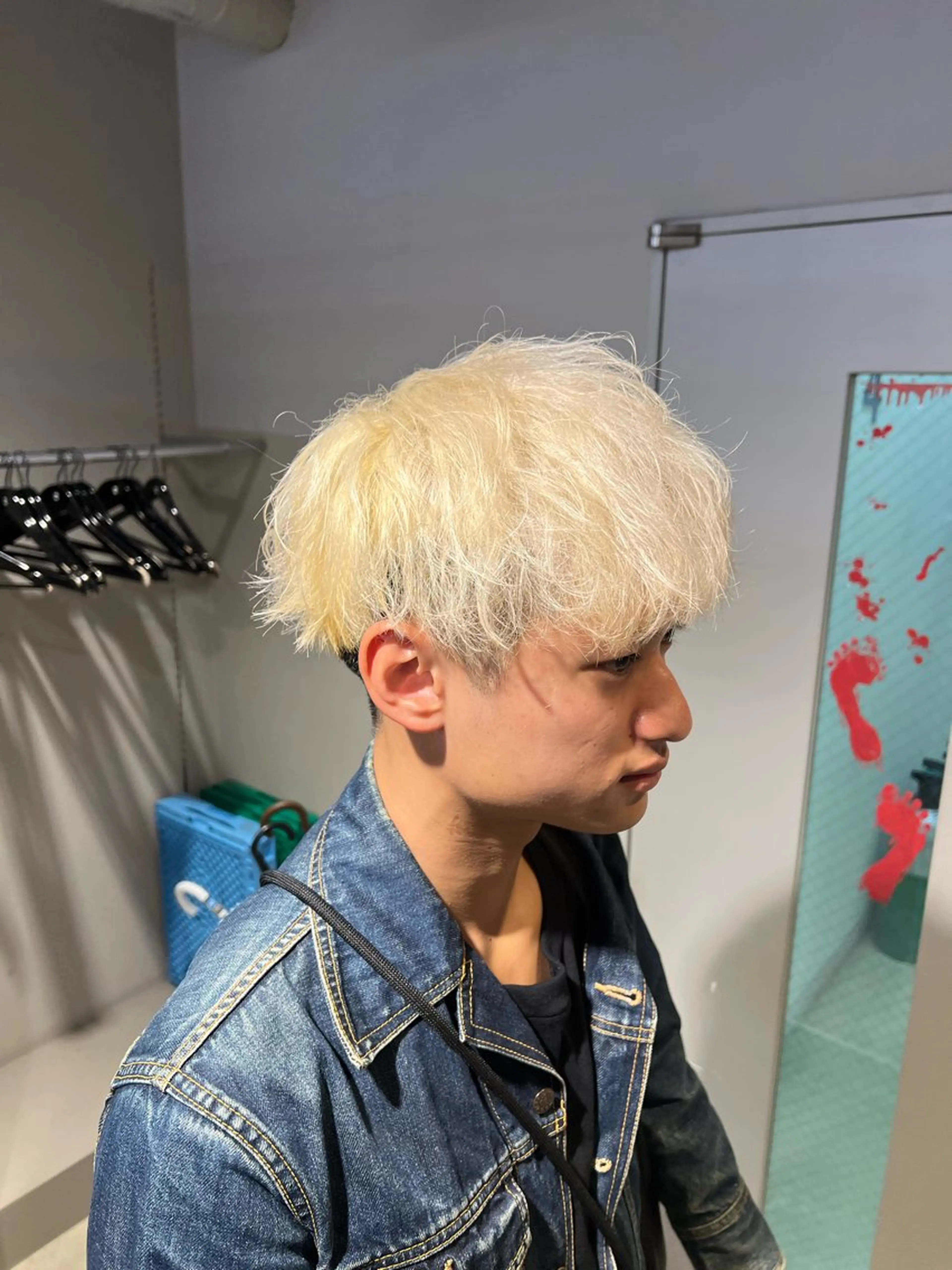 ショート カラー パーマ メンズ ヘアカラー 韓国レイヤーカット /REIのヘアスタイル