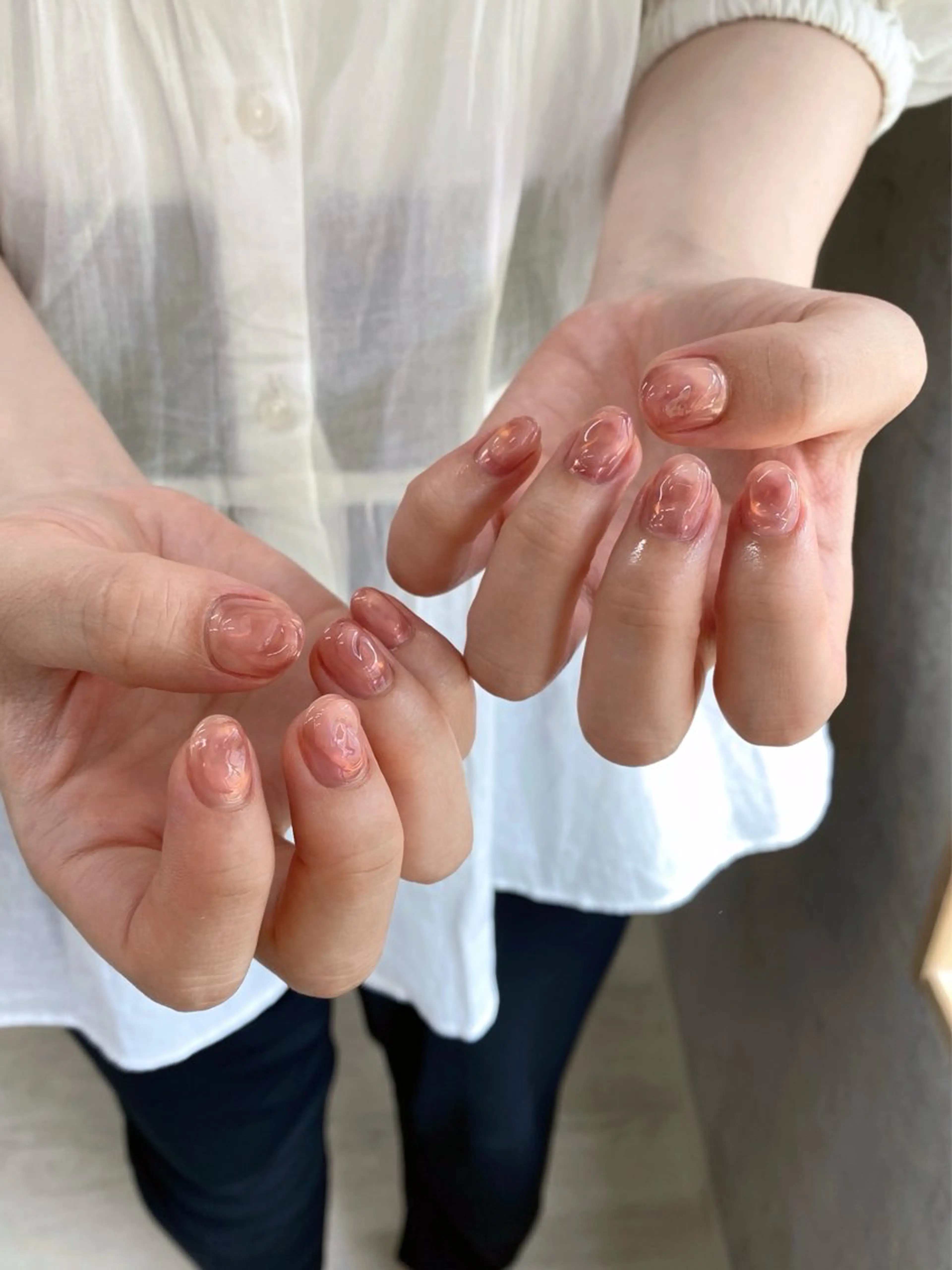 ネイル ニュアンスネイル ぷっくりネイル ハンドネイル nail salon CLEO所属・SAKI👒 パラジェルのネイルデザイン