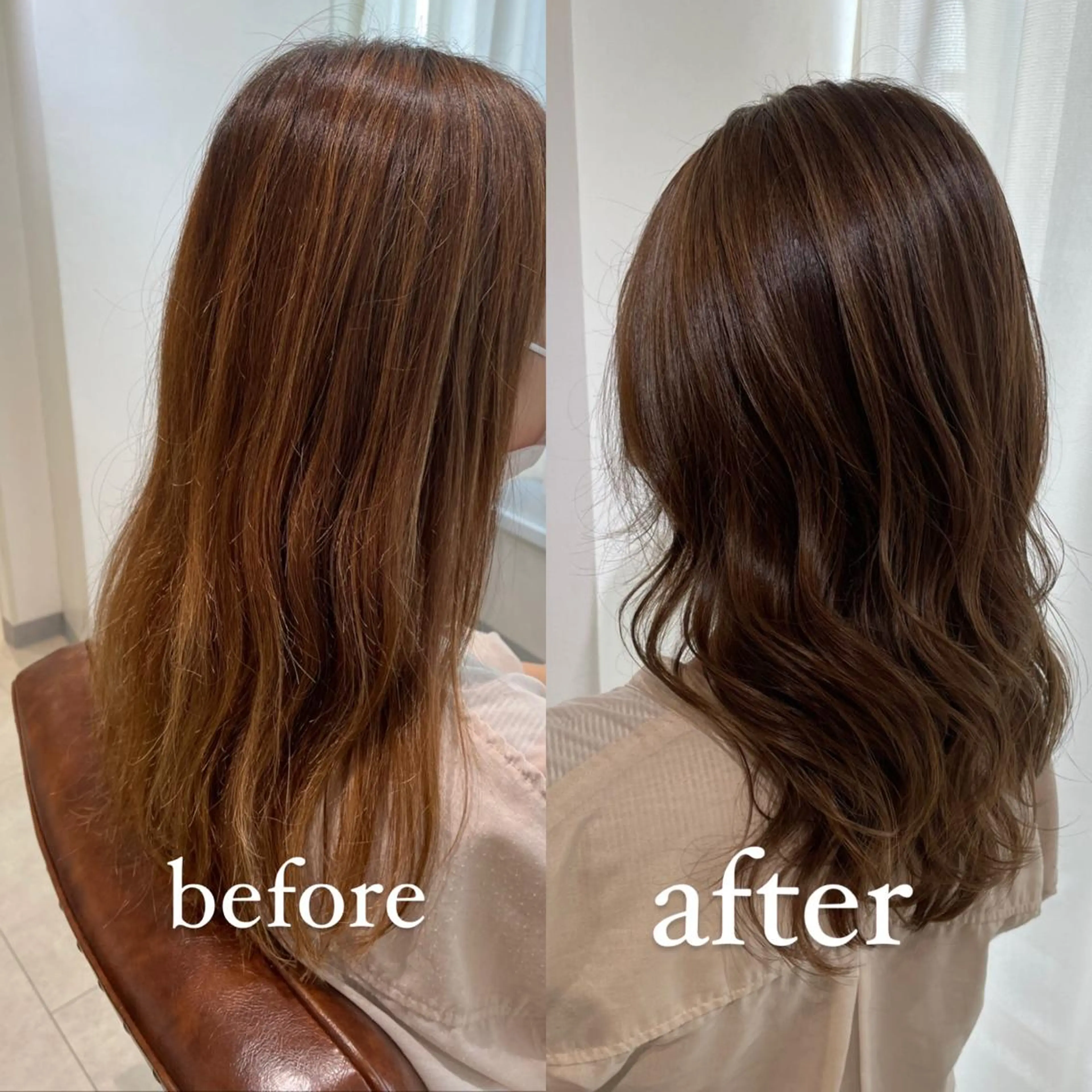 ミディアム カラー ベージュカラー デザインカラー ハイライトカラー ハイライト カット ヘアカラー トリートメント ヘッドスパ eins.hair所属・過去一の柔髪ヘア 🌿einshairのヘアスタイル