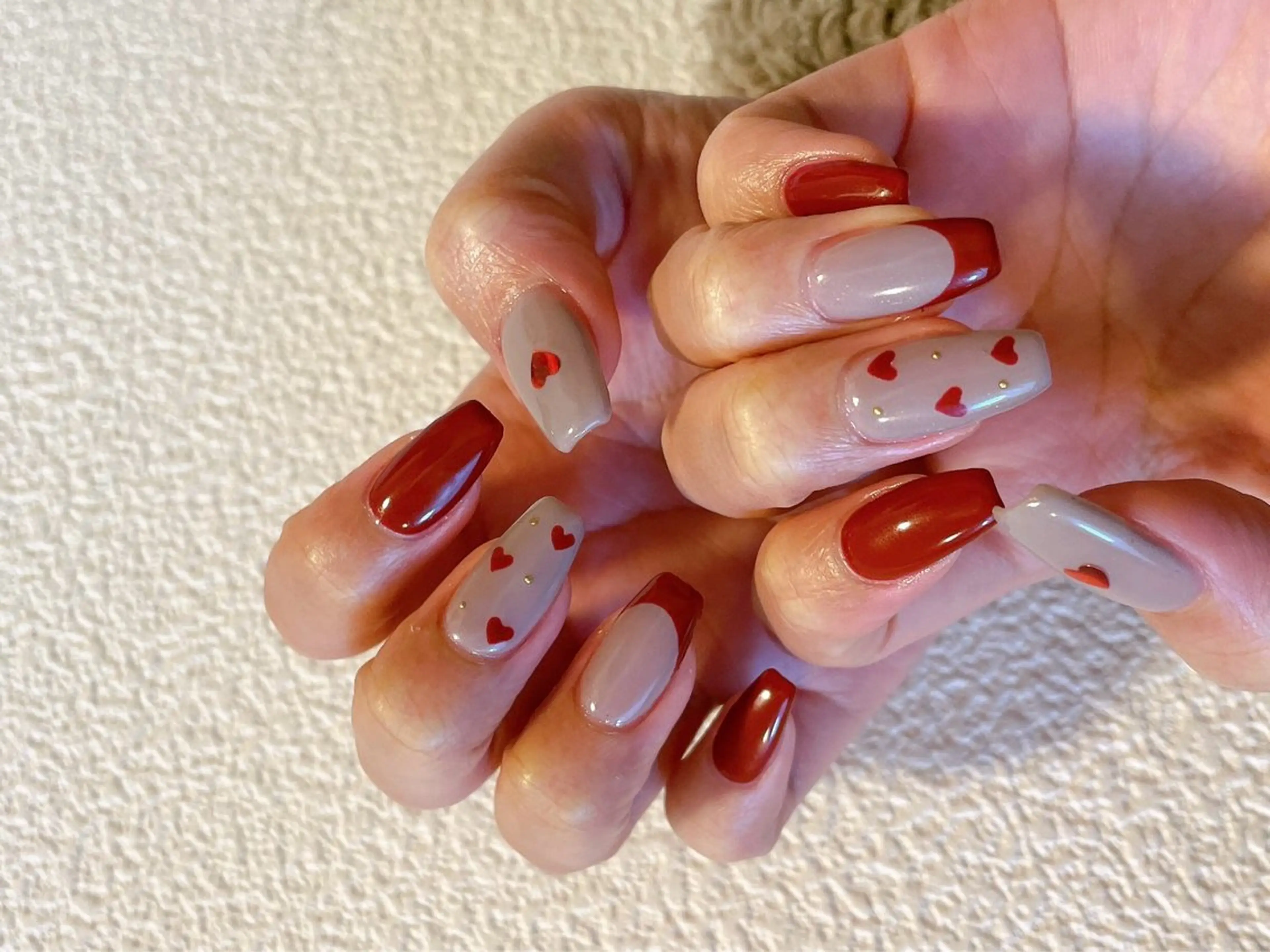 ネイル ジェルネイル ハート ホログラムネイル 韓国ネイル メンズネイル kiki nail たまプラーザのネイルデザイン