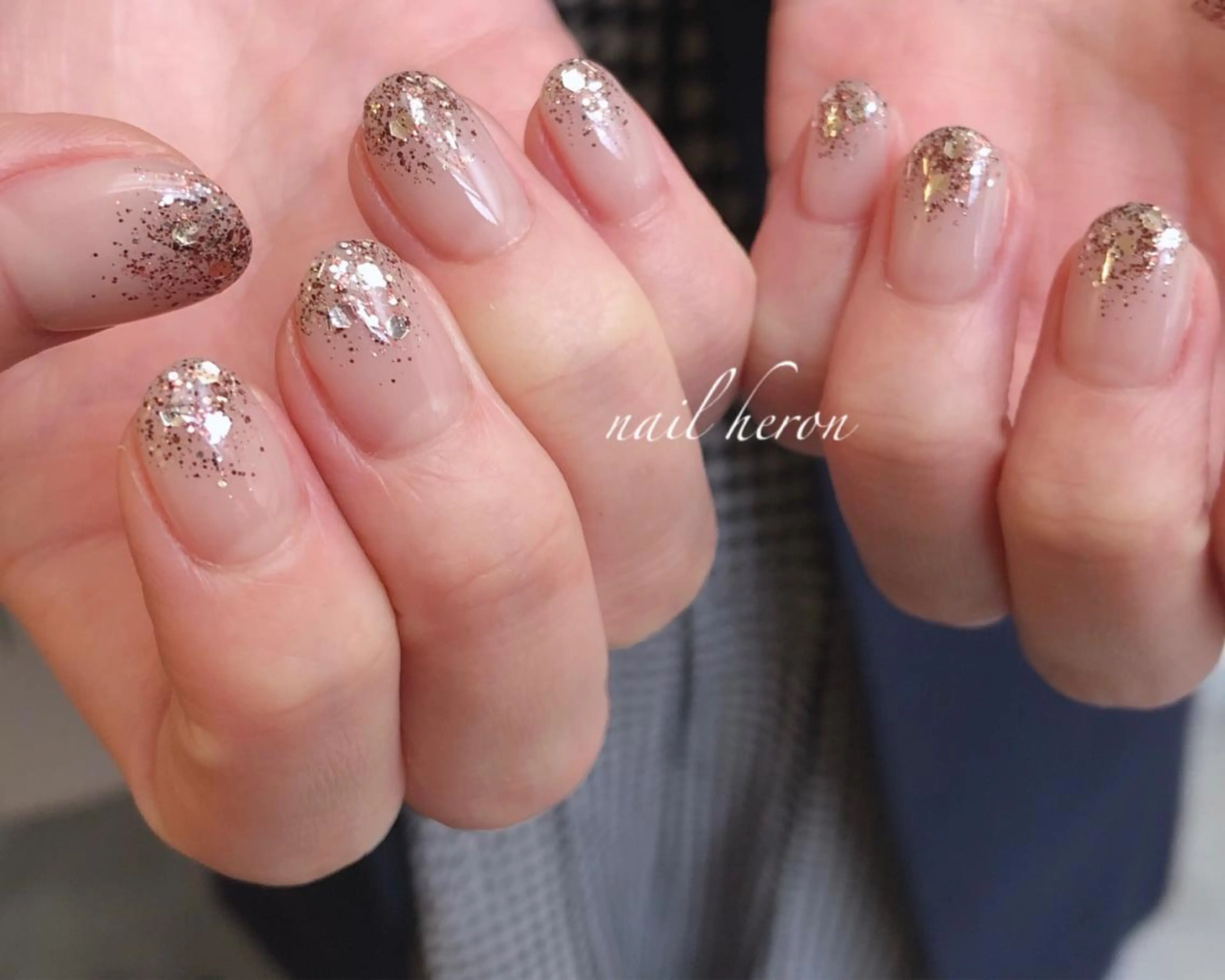 ネイル ラメ(グリッター) シルバー ハンドネイル nail heron所属・saki_ nail heronのその他イメージ