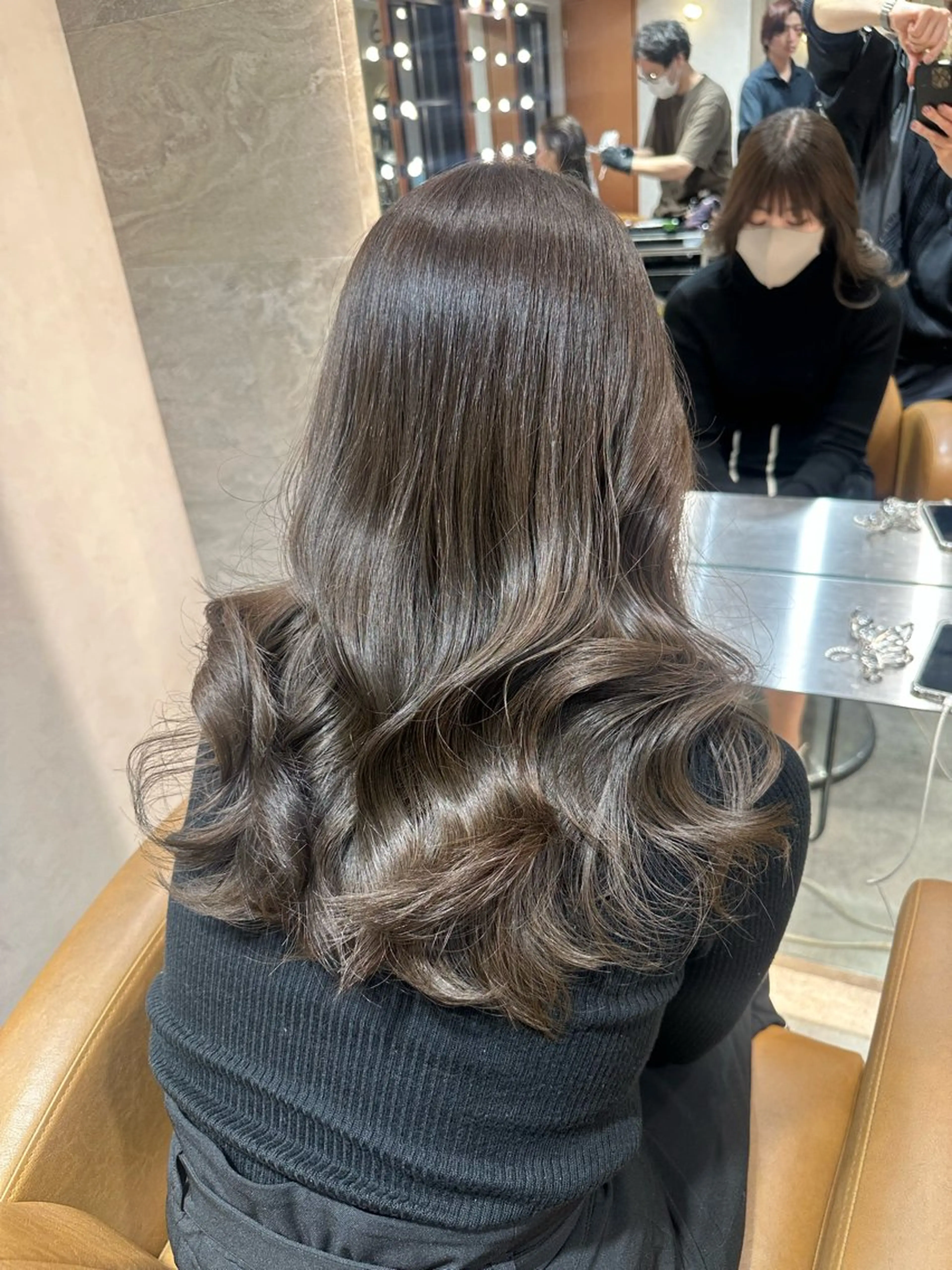 セミロング カット ヘアカラー トリートメント ヘアセット 銀座副店長/レイヤー /韓国ヘア/髪質改善のヘアスタイル