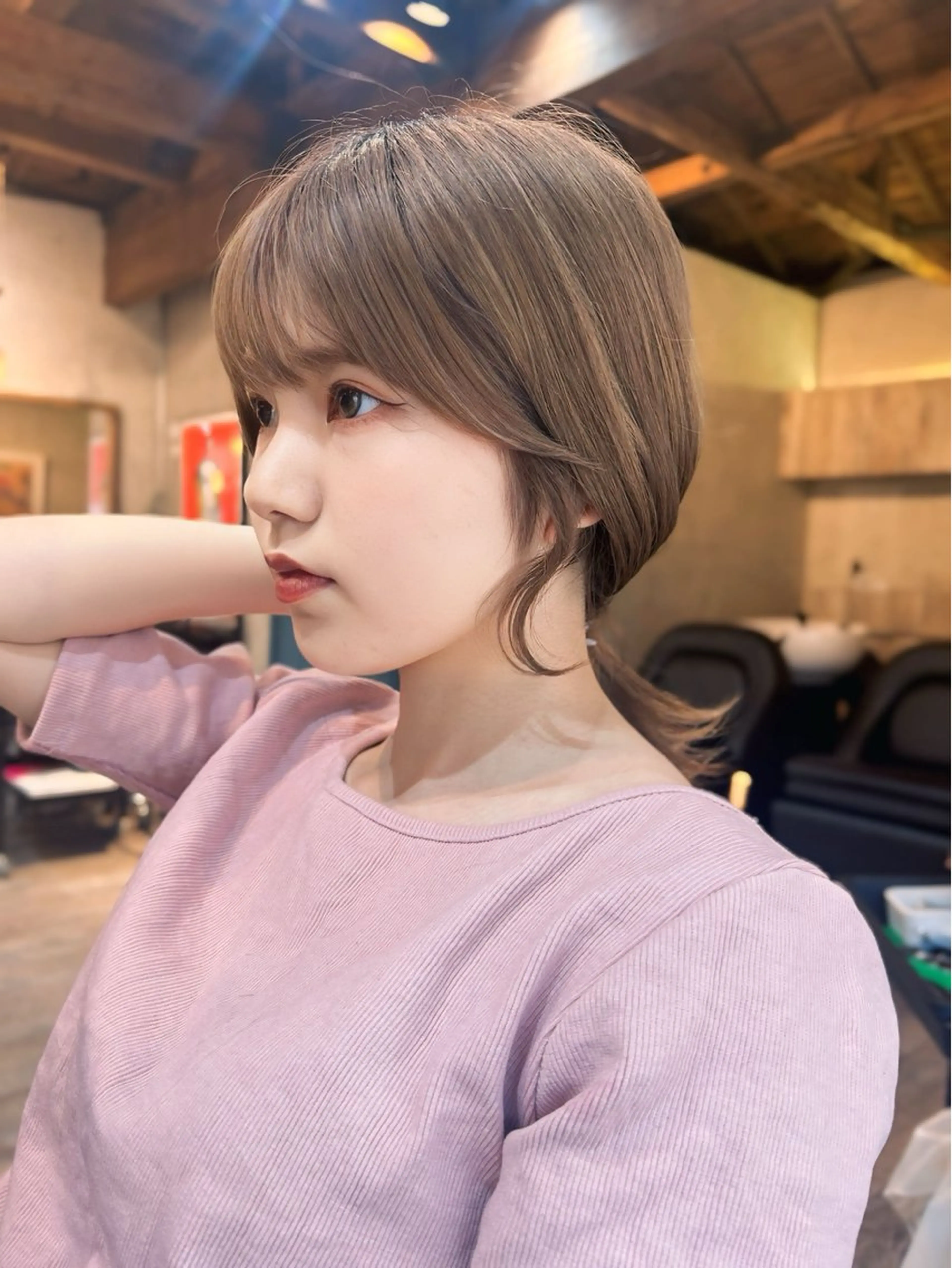 ミディアム カラー ボブレイヤー ミディアムレイヤー ボブ 顔周りカット 髪質改善 カット ヘアカラー トリートメント 顔周りカット× 髪質改善【リョウ】のヘアスタイル