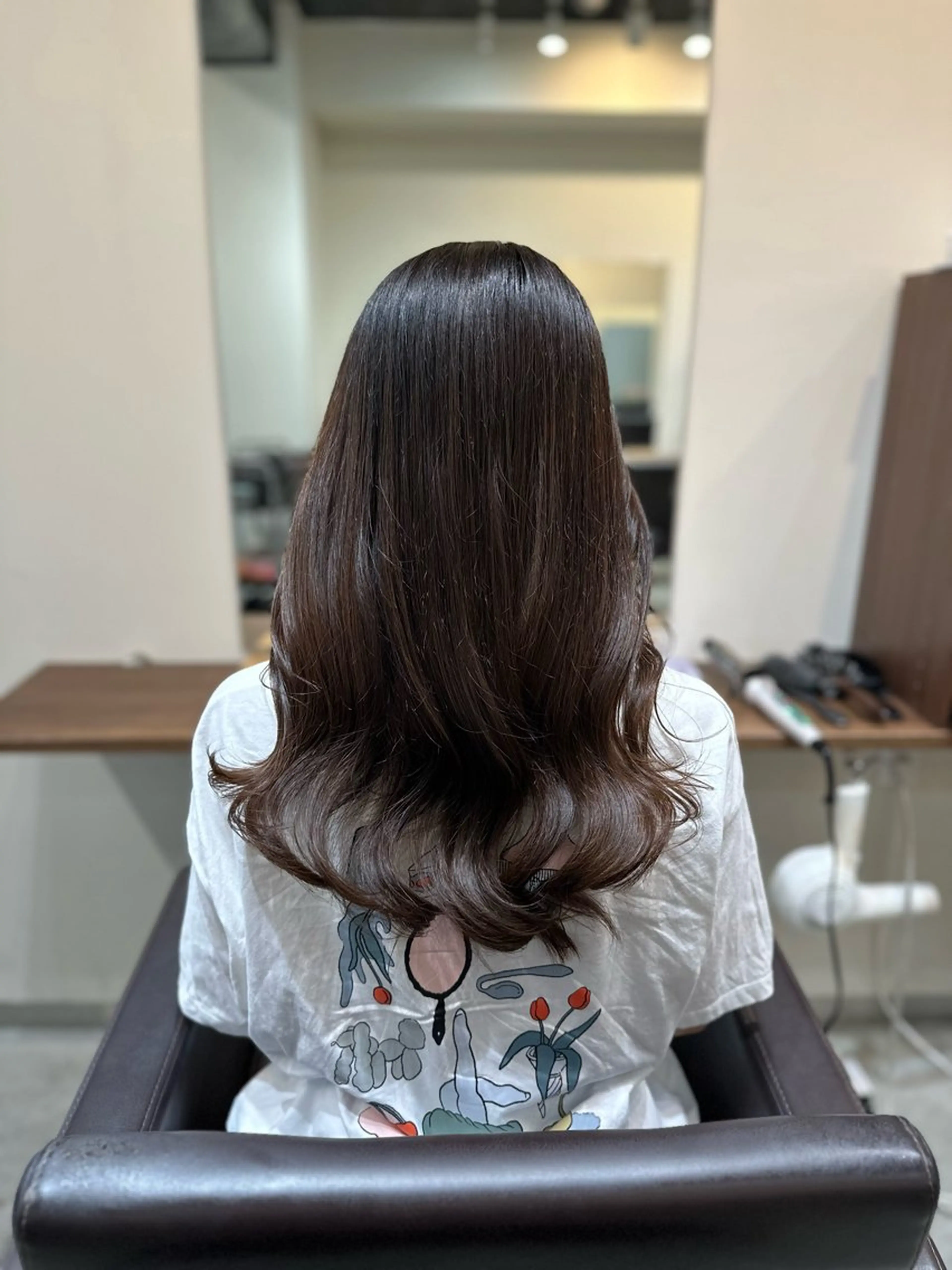 ロング カラー パーマ カット パーマ トリートメント ヘッドスパ 巻けるケア縮毛矯正✨ ケアカラー✨山下のヘアスタイル