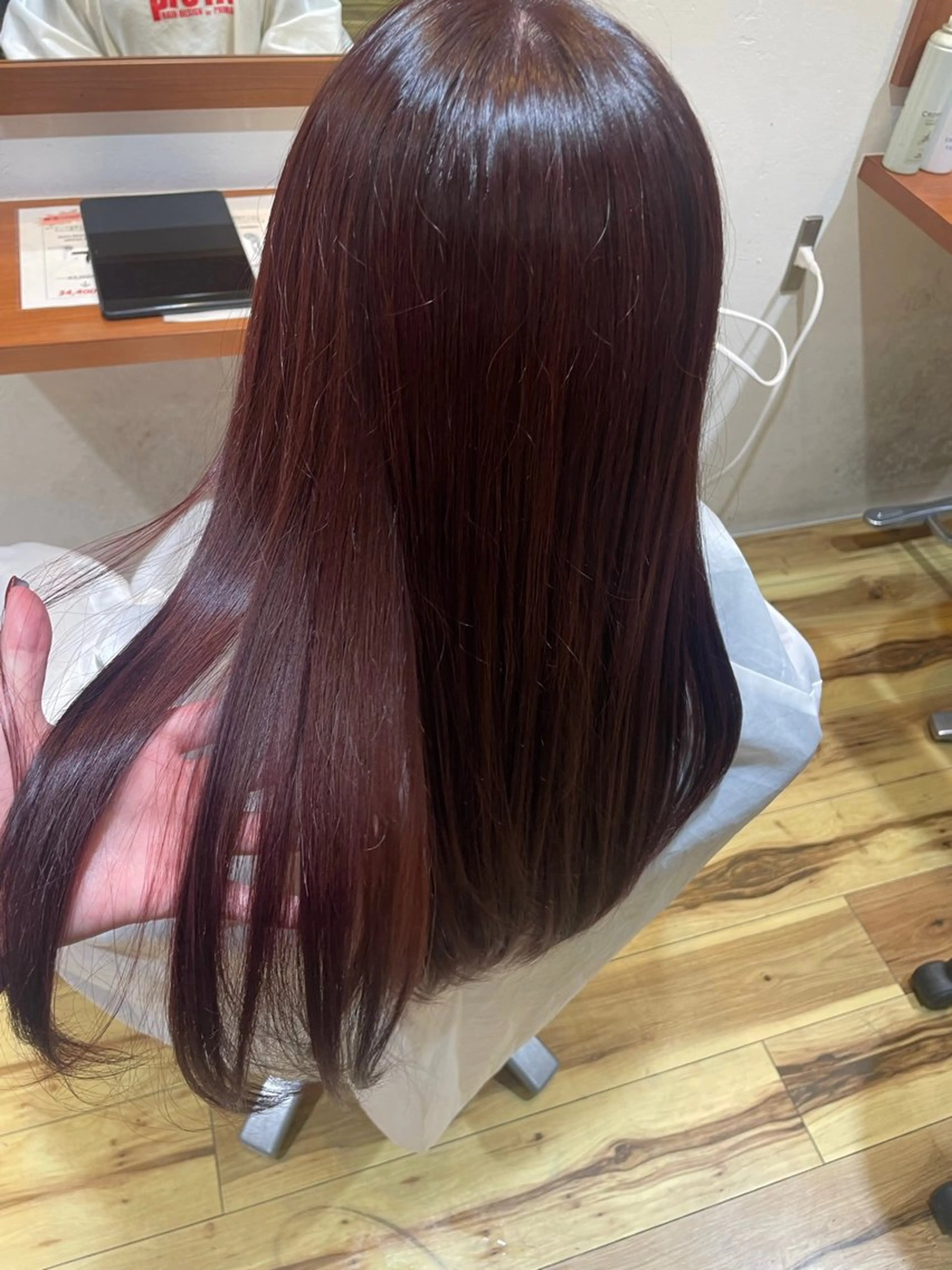 ロング カラー レッドカラー トリートメント 韓国ガーリーヘア🎀 Sayaka🤍のヘアスタイル