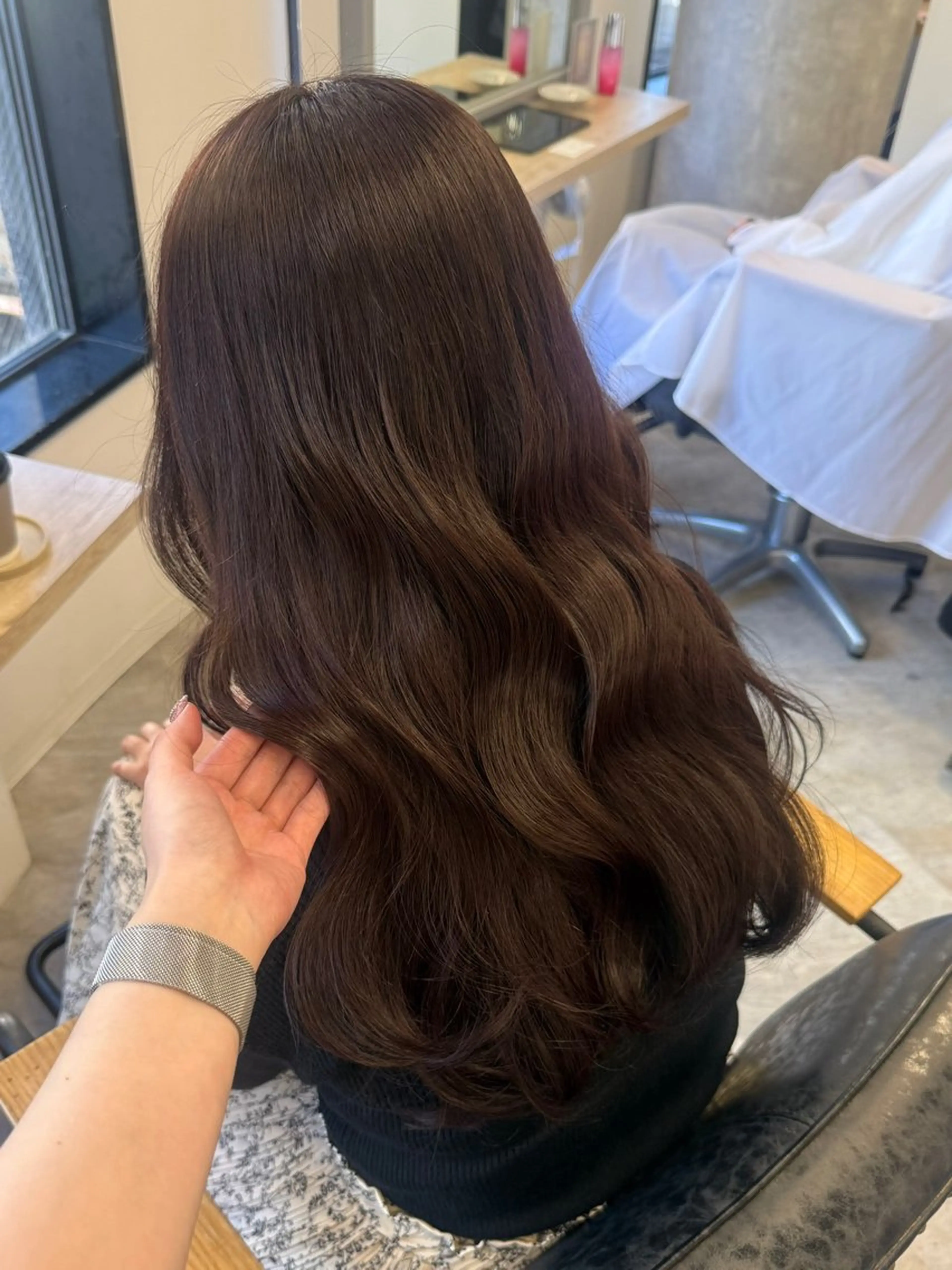 ロング カラー ヘアアレンジ ブラウンカラー チョコレートブラウン カット ヘアカラー トリートメント himawari♡ 柔らかいカラーのヘアスタイル