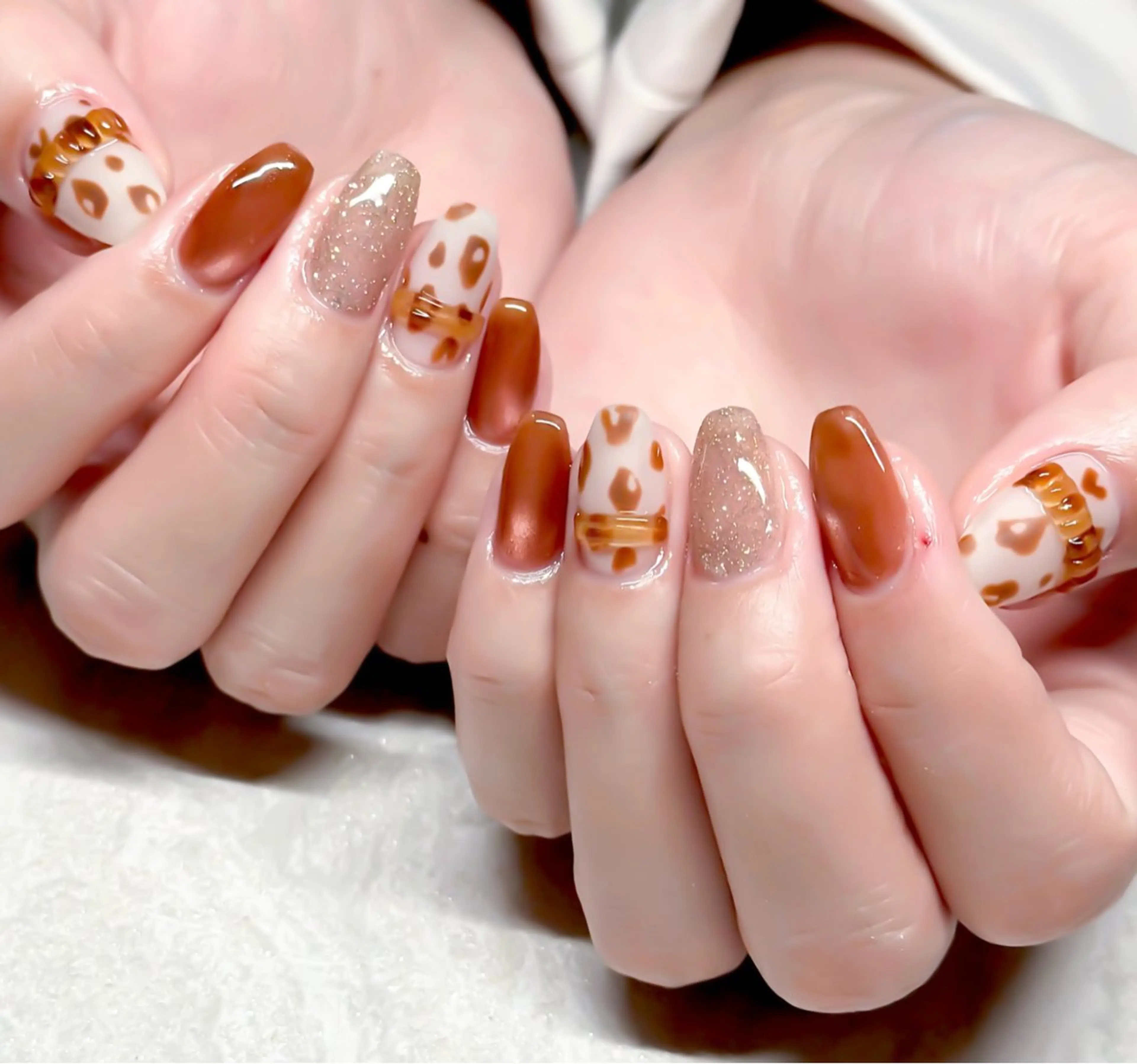 ネイル アニマル柄 カジュアル ハンドネイル ジョリフィーユ本店 中山のネイルデザイン