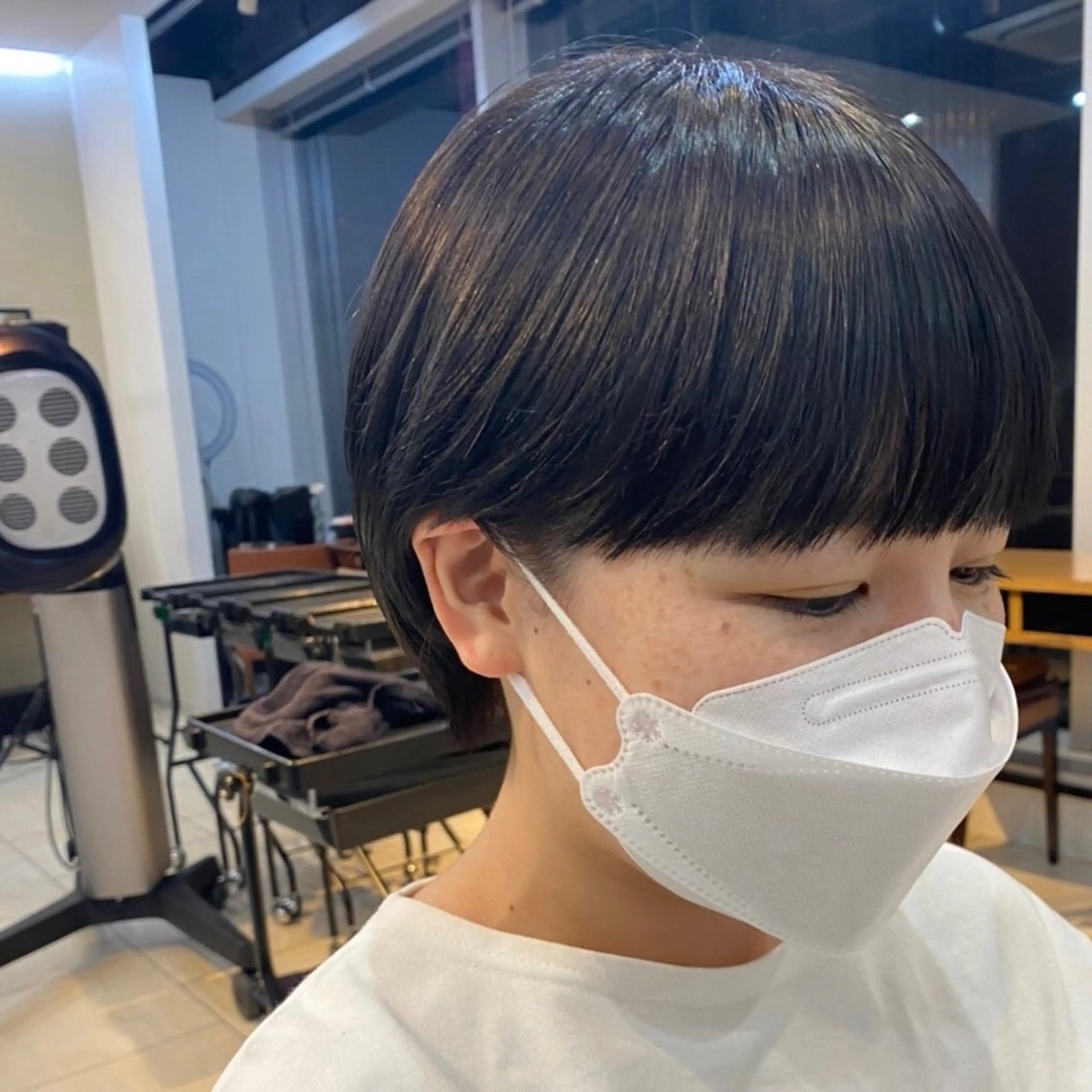 ショート ショートボブ ボブ ショートヘア ワイドバング あやめ【顔まわり/レ イヤー/柔らかカラ】のヘアスタイル