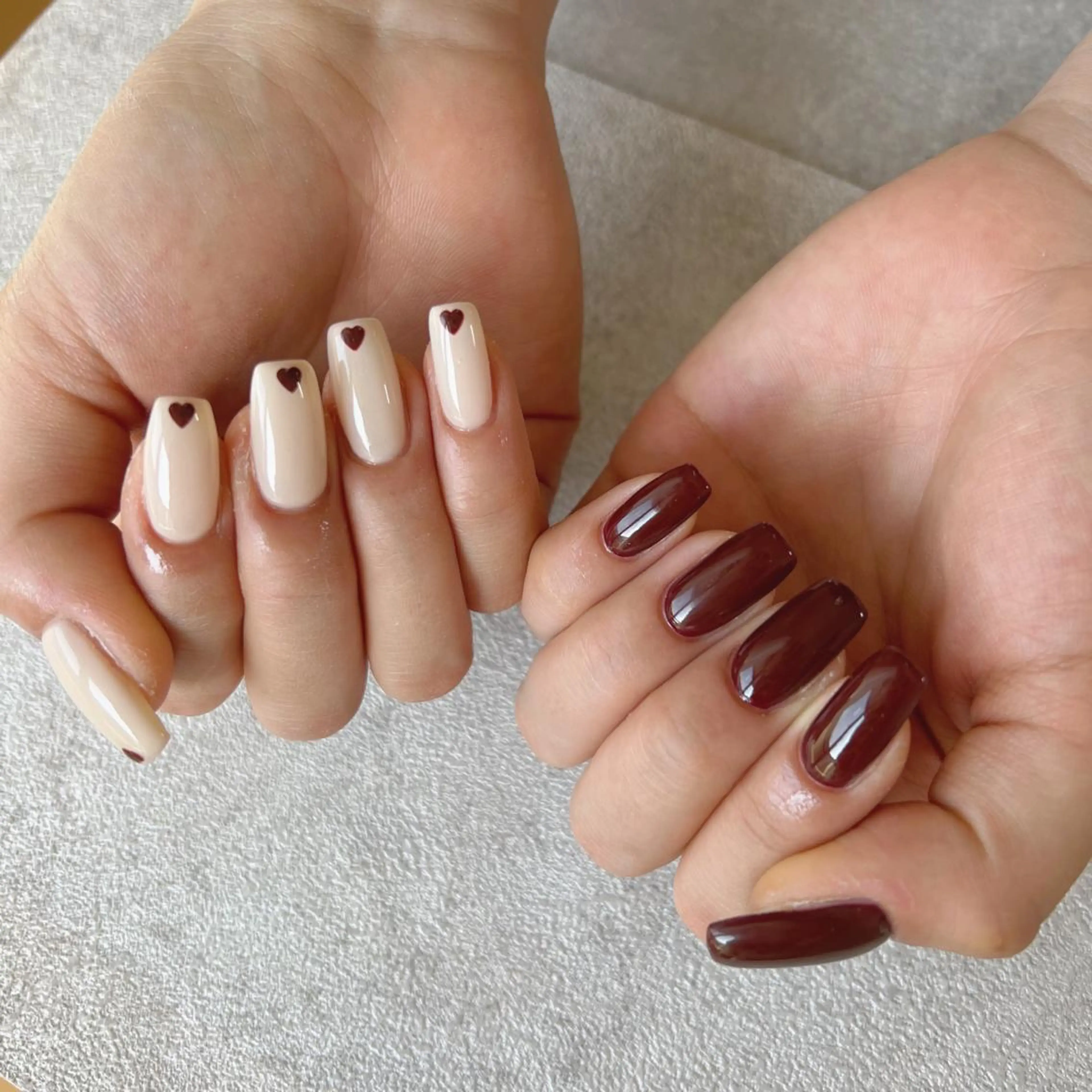 ネイル ハート ハンドネイル 川端 京香のネイルデザイン