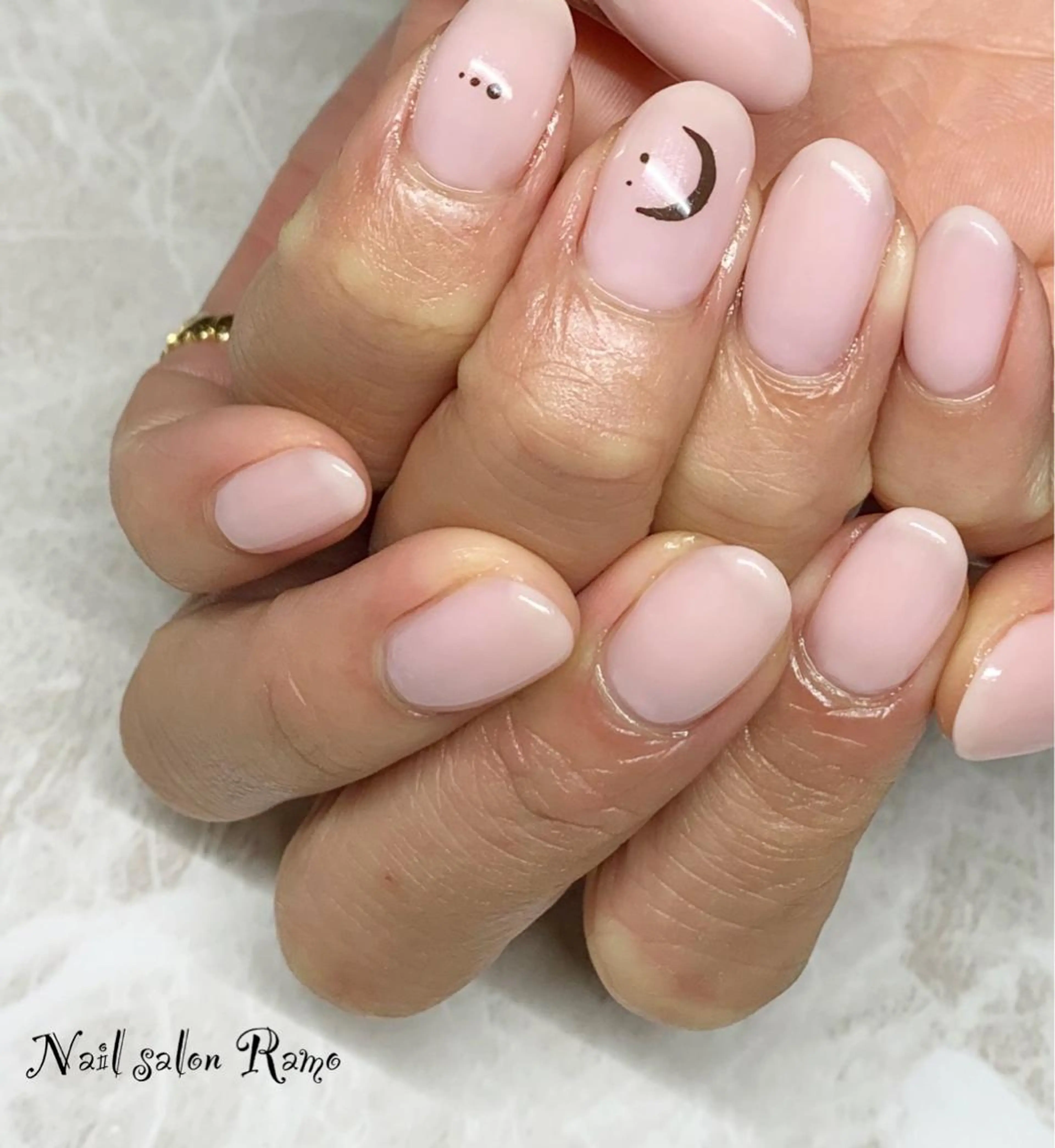 ネイル アートネイル ブルー ジェルネイル パラジェル ピンク Nail salon Ramo所属・松田 祥子のネイルデザイン