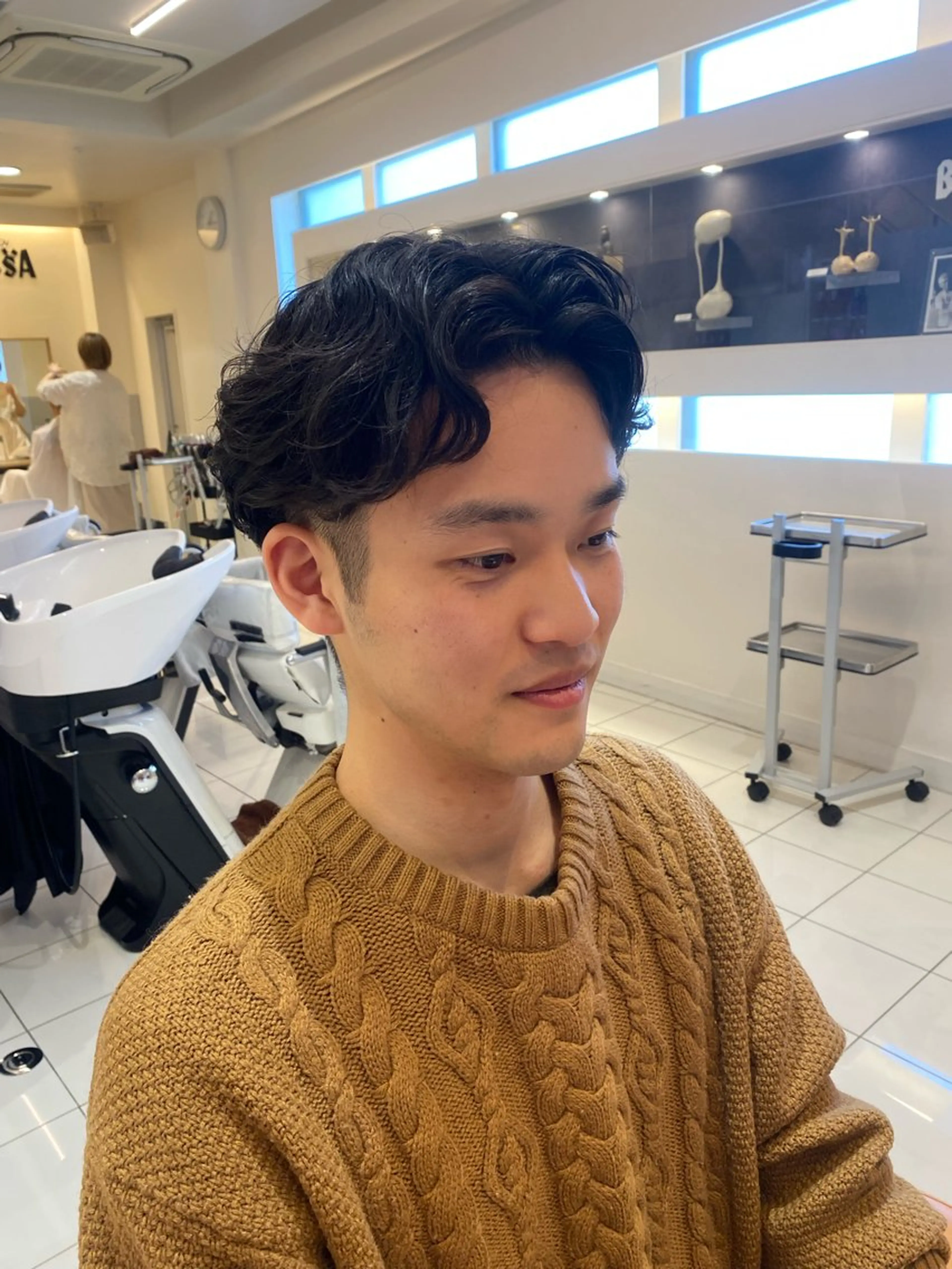 パーマ メンズ センターパート カット パーマ 🌟メンズ/ミニボブ Marin💟のヘアスタイル