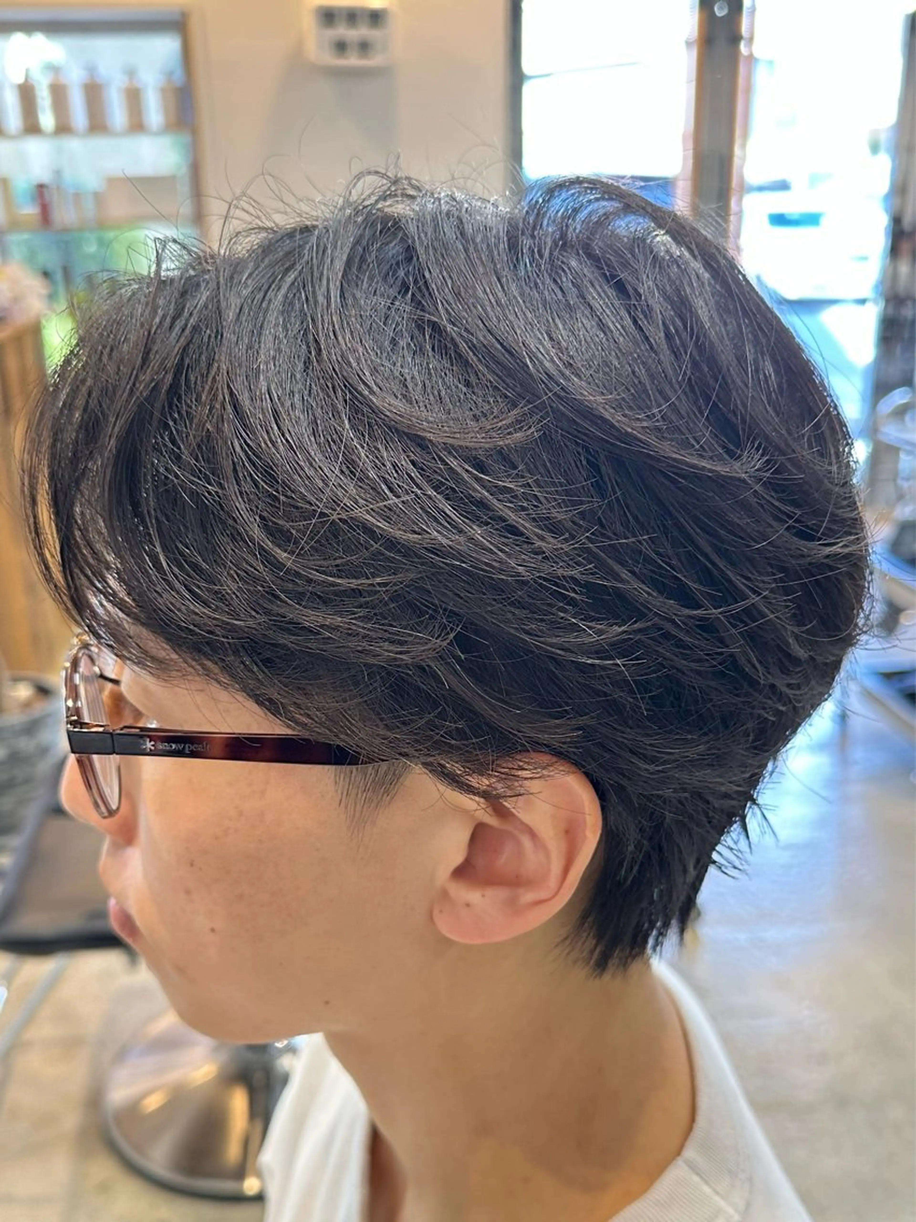 ショート パーマ メンズ 倉持 誠也　フェザーパーマのヘアスタイル