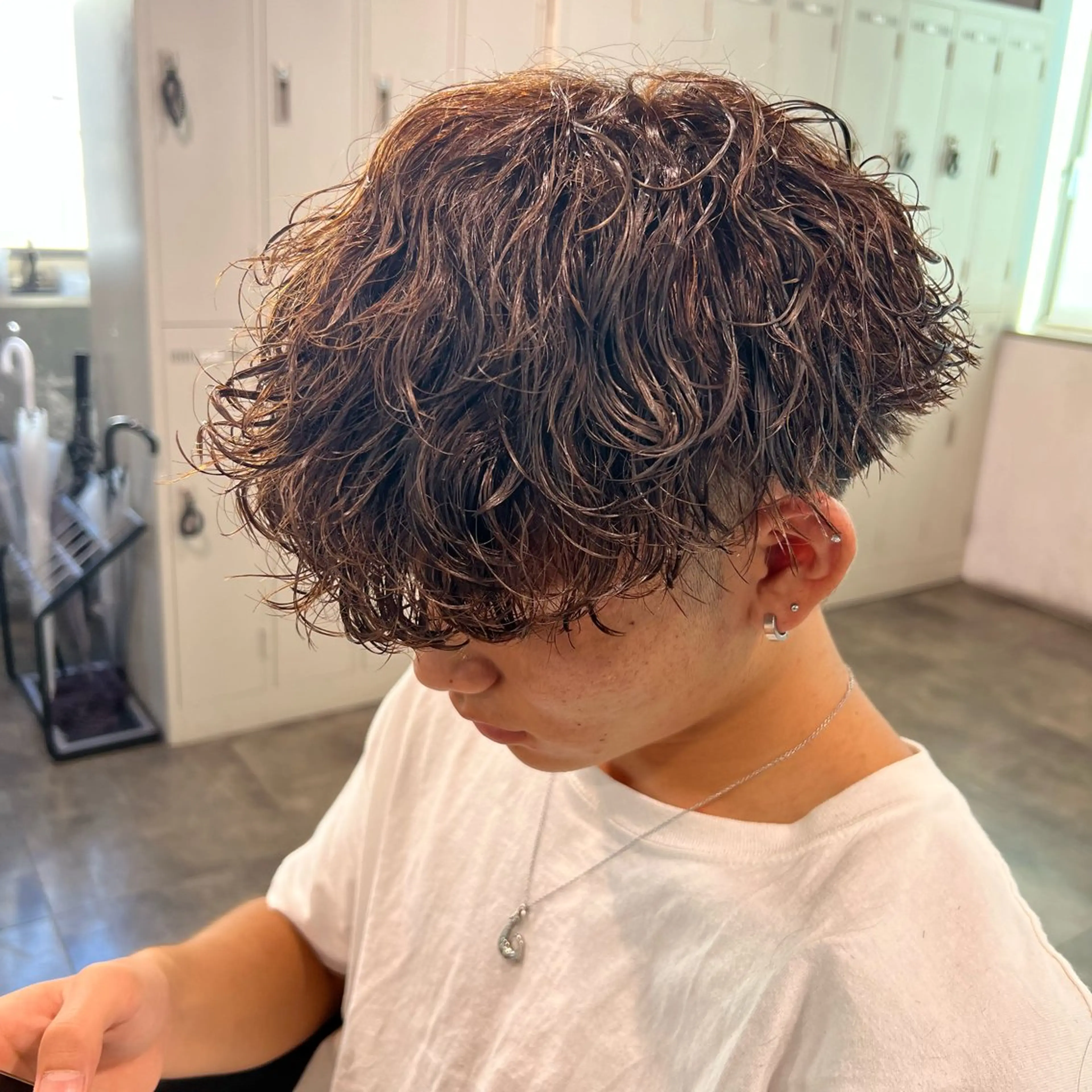 ショート カラー パーマ ヘアアレンジ メンズ キッズ メンズパーマ 波巻きパーマ カット パーマ 🔷横浜1のパーマ 職人🔷将太郎のヘアスタイル