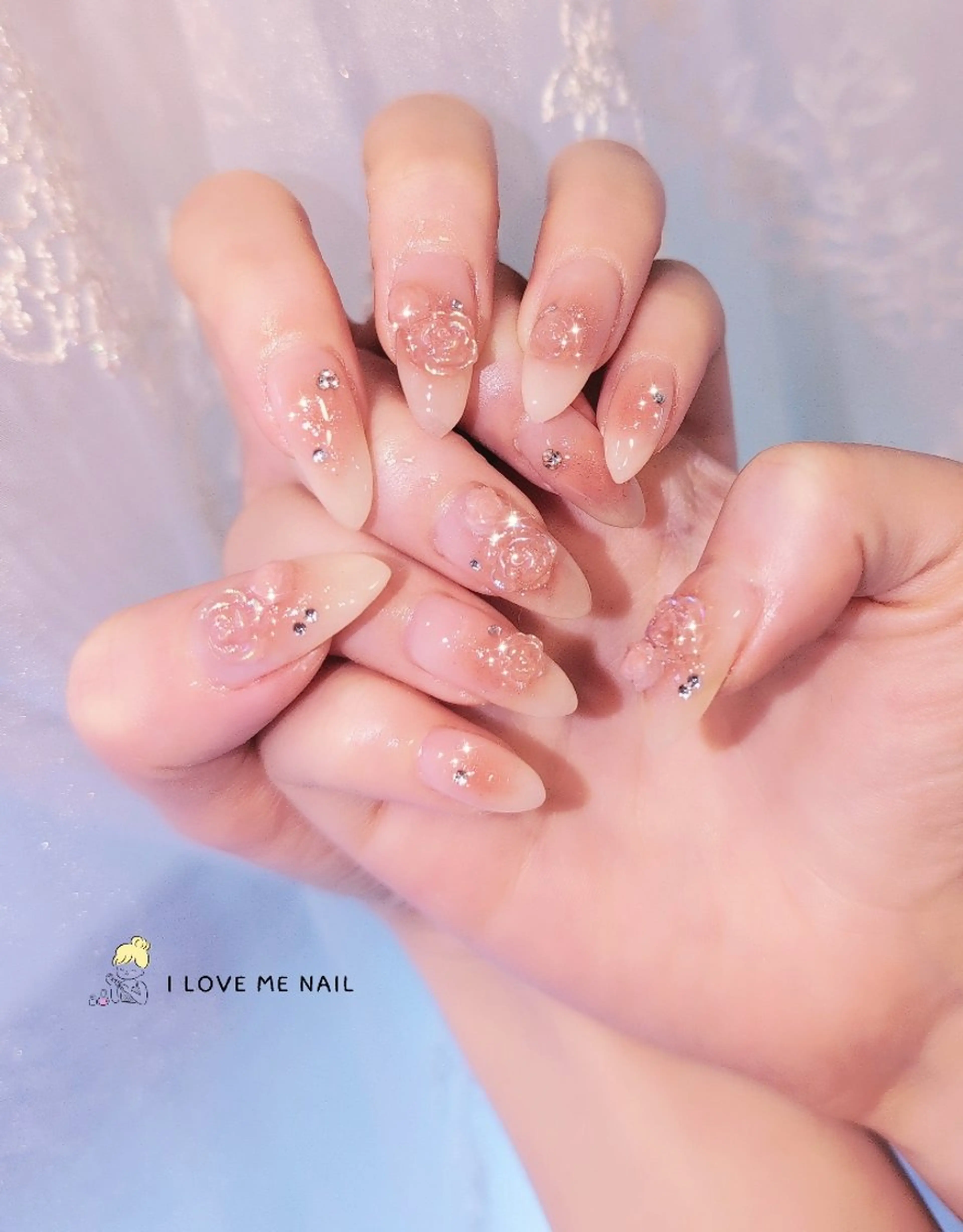 ネイル 長さ出し ジェルネイル 韓国ネイル マグネットネイル ニュアンスネイル ハンドネイル I LOVE ME  NAIL.｡.:*♡のネイルデザイン