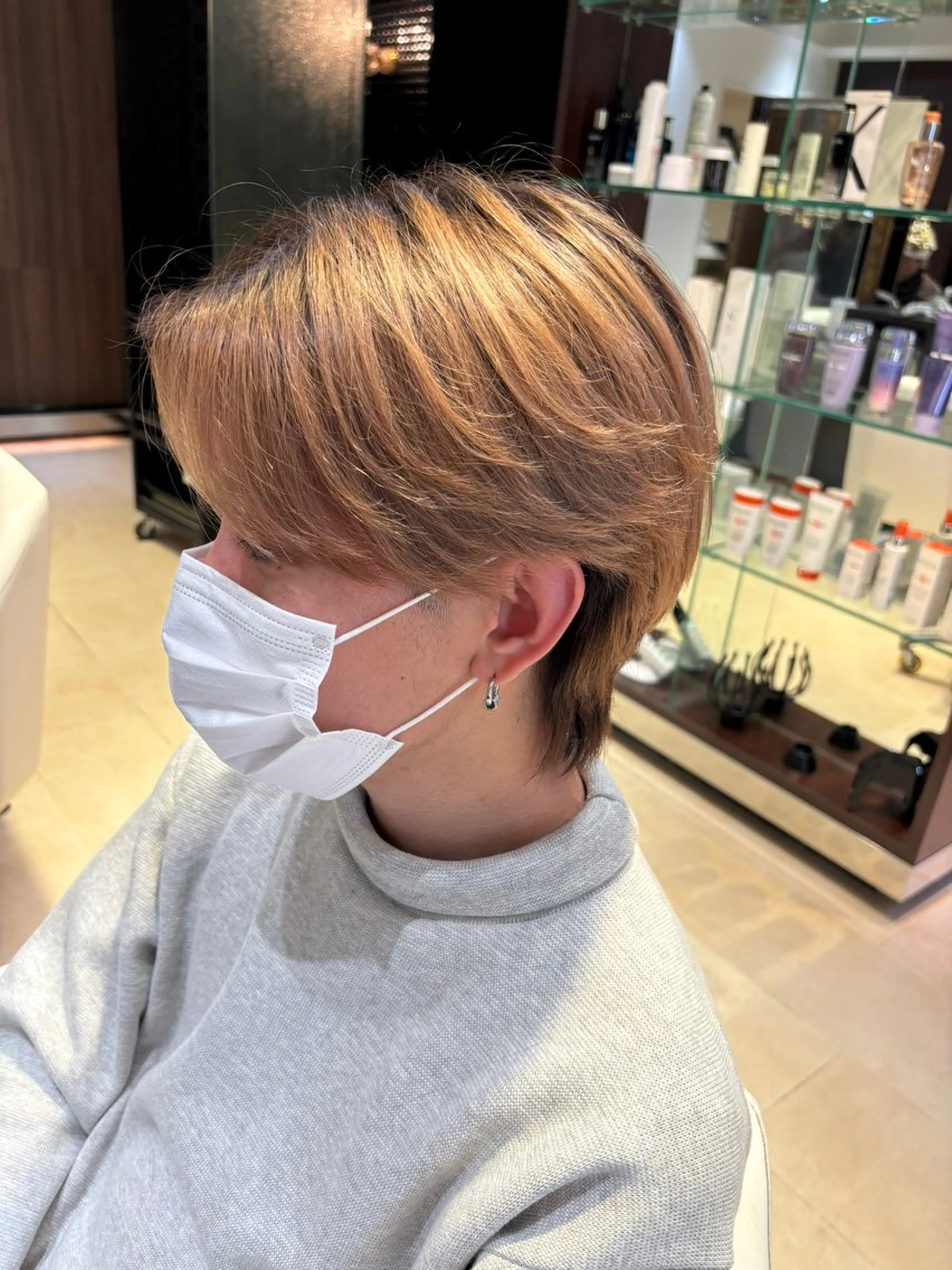 ショート メンズ カット ヘアカラー カルマパーマ韓国ヘア shiryuのヘアスタイル