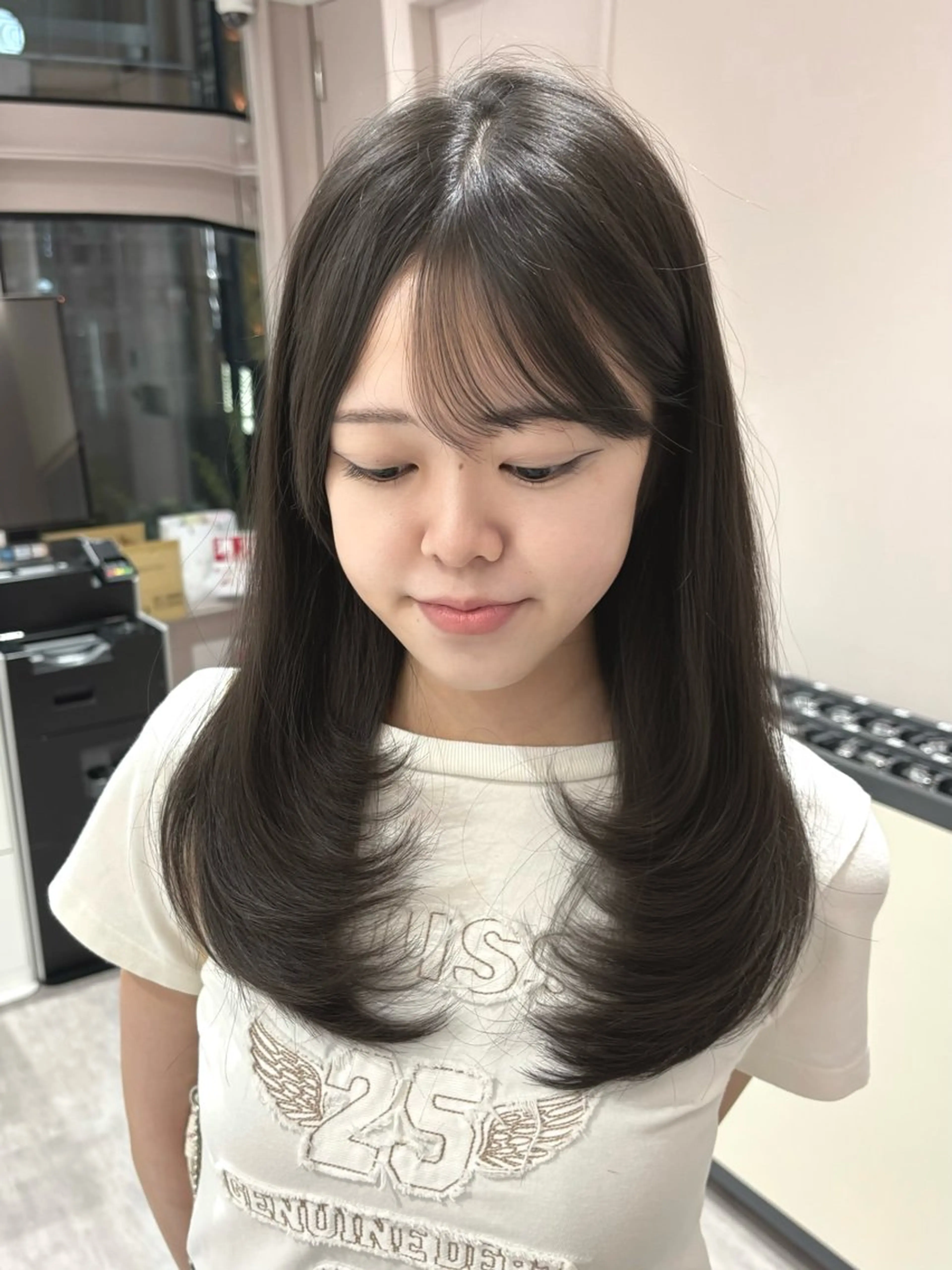 ロング ハイレイヤー レイヤーカット 透明感カラー/似合わ せ前髪/柴田礼空のヘアスタイル