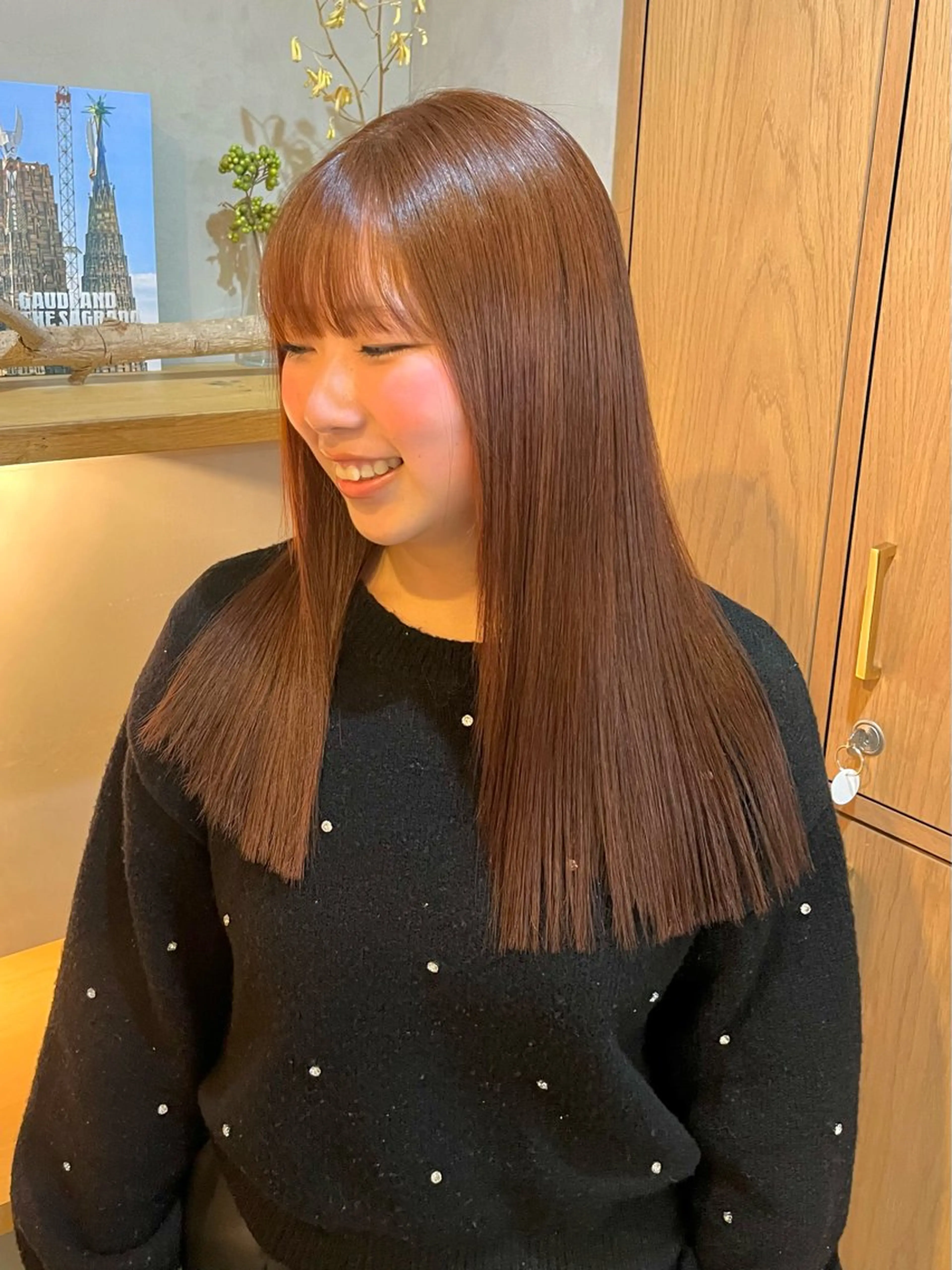 ロング オレンジブラウン 伊藤ゆかり/髪質改善 /透明感カラーのヘアスタイル